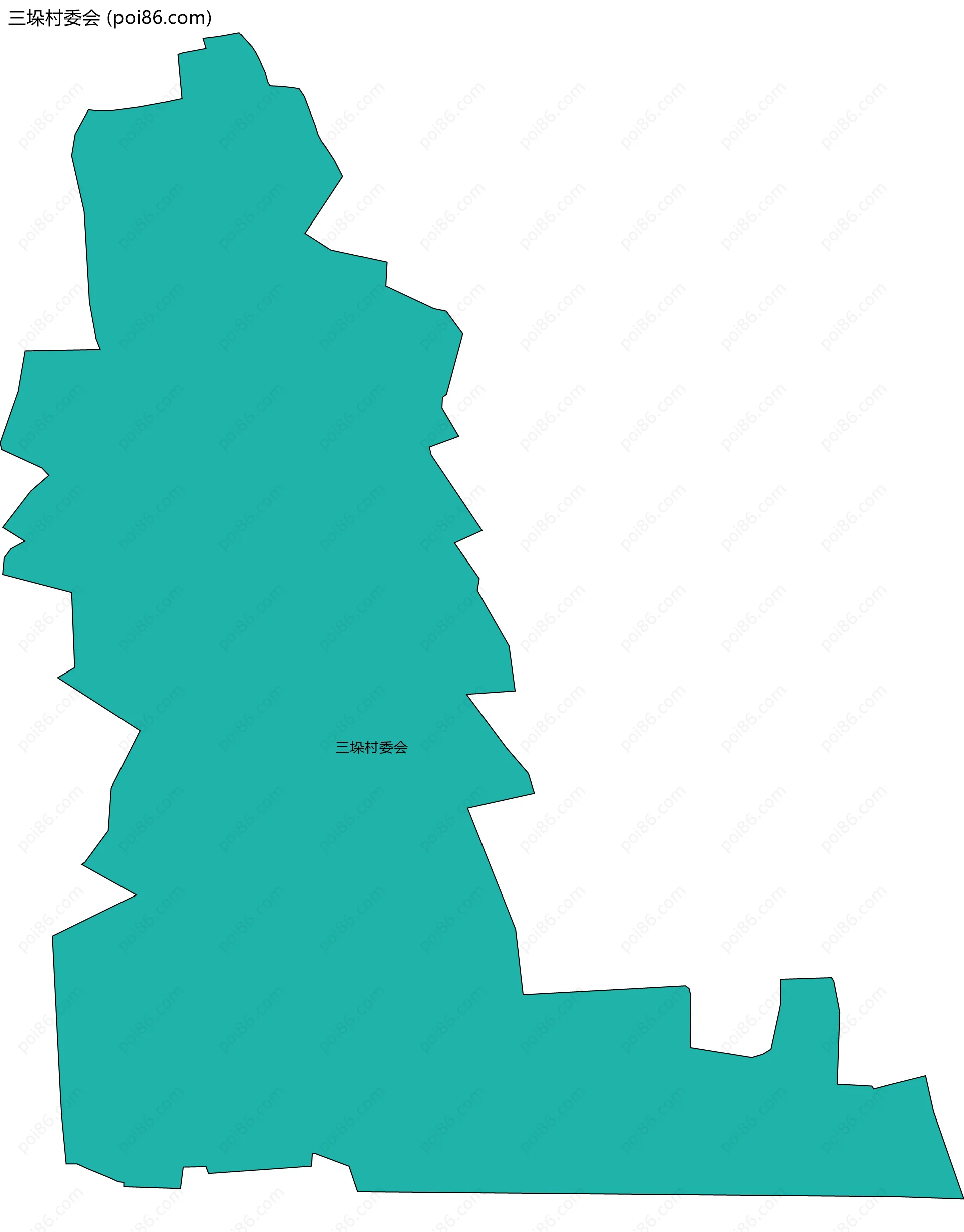 三垛村委会边界地图