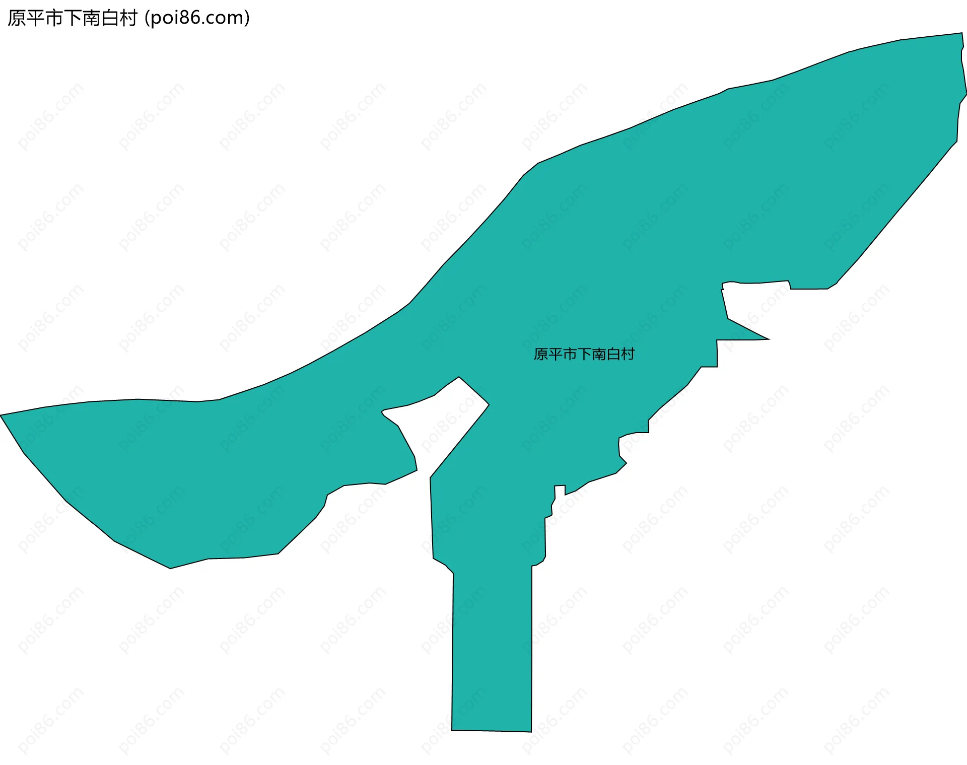原平市下南白村边界地图