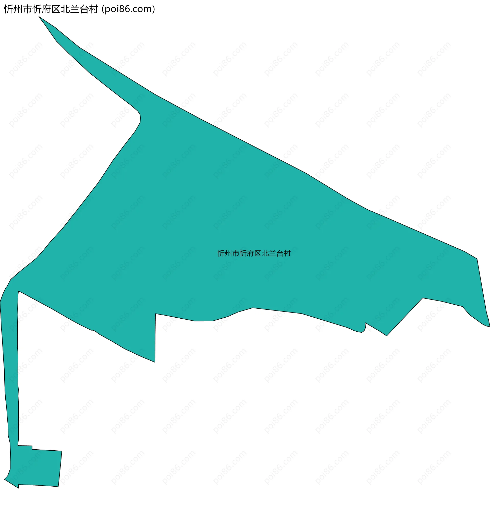 忻州市忻府区北兰台村边界地图