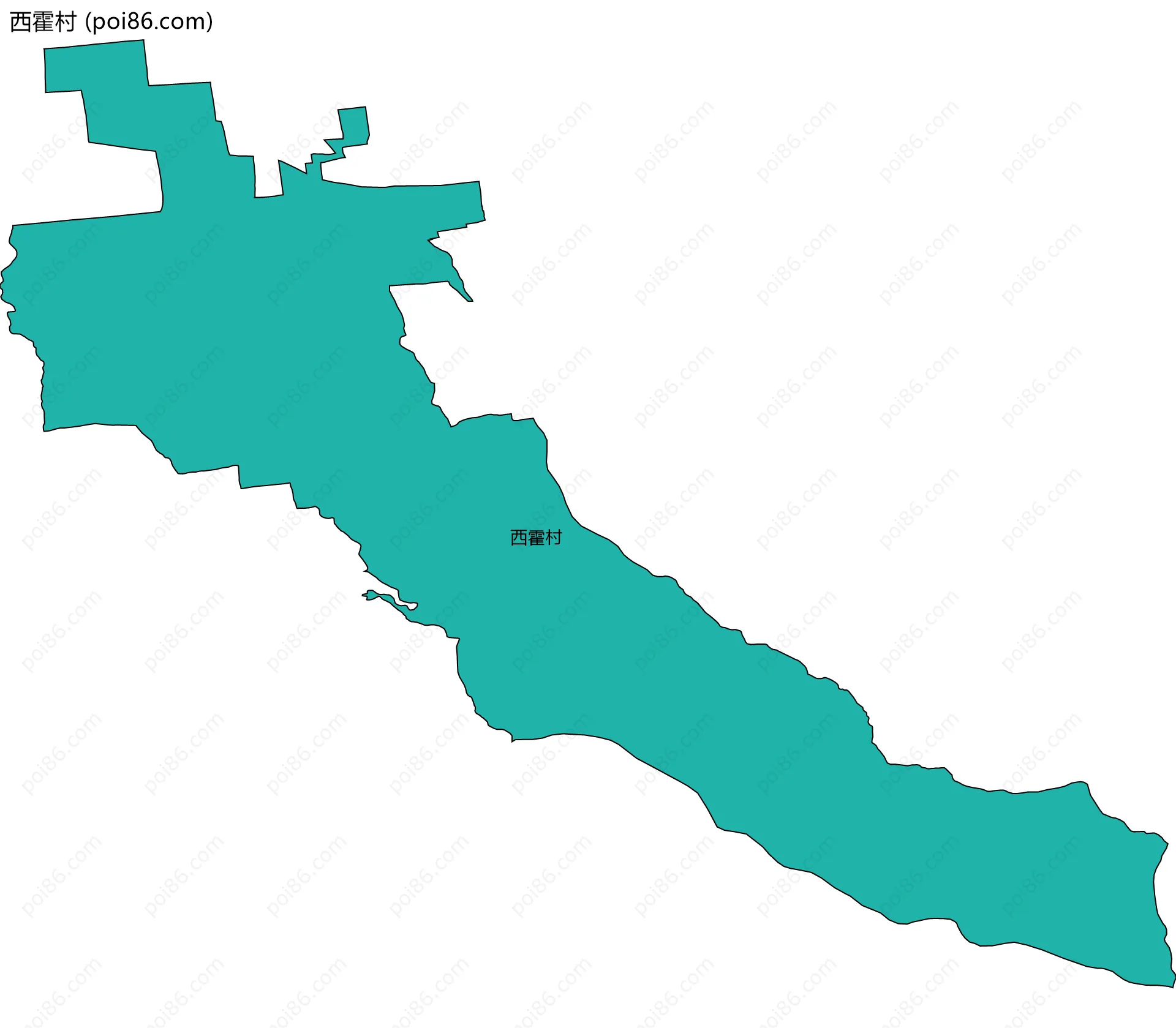 西霍村边界地图