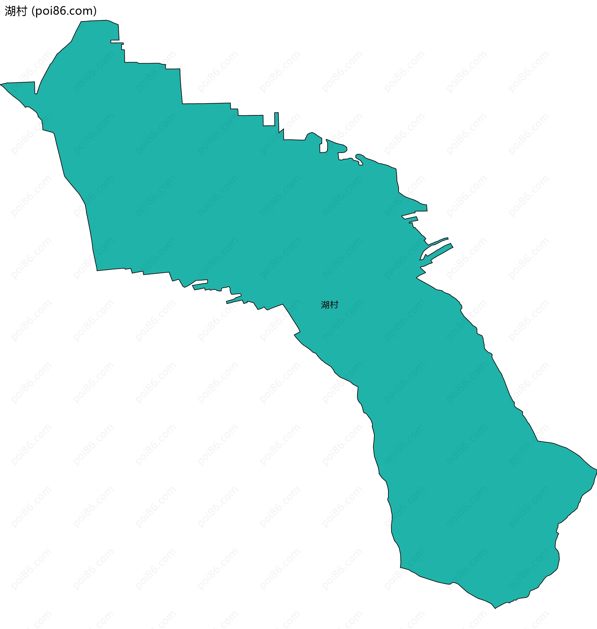 湖村边界地图