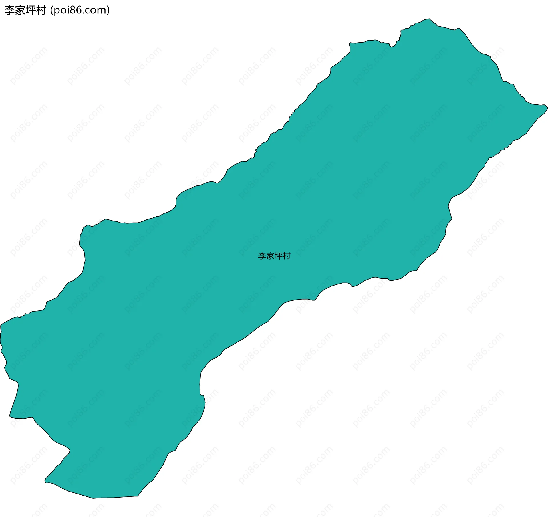 李家坪村边界地图