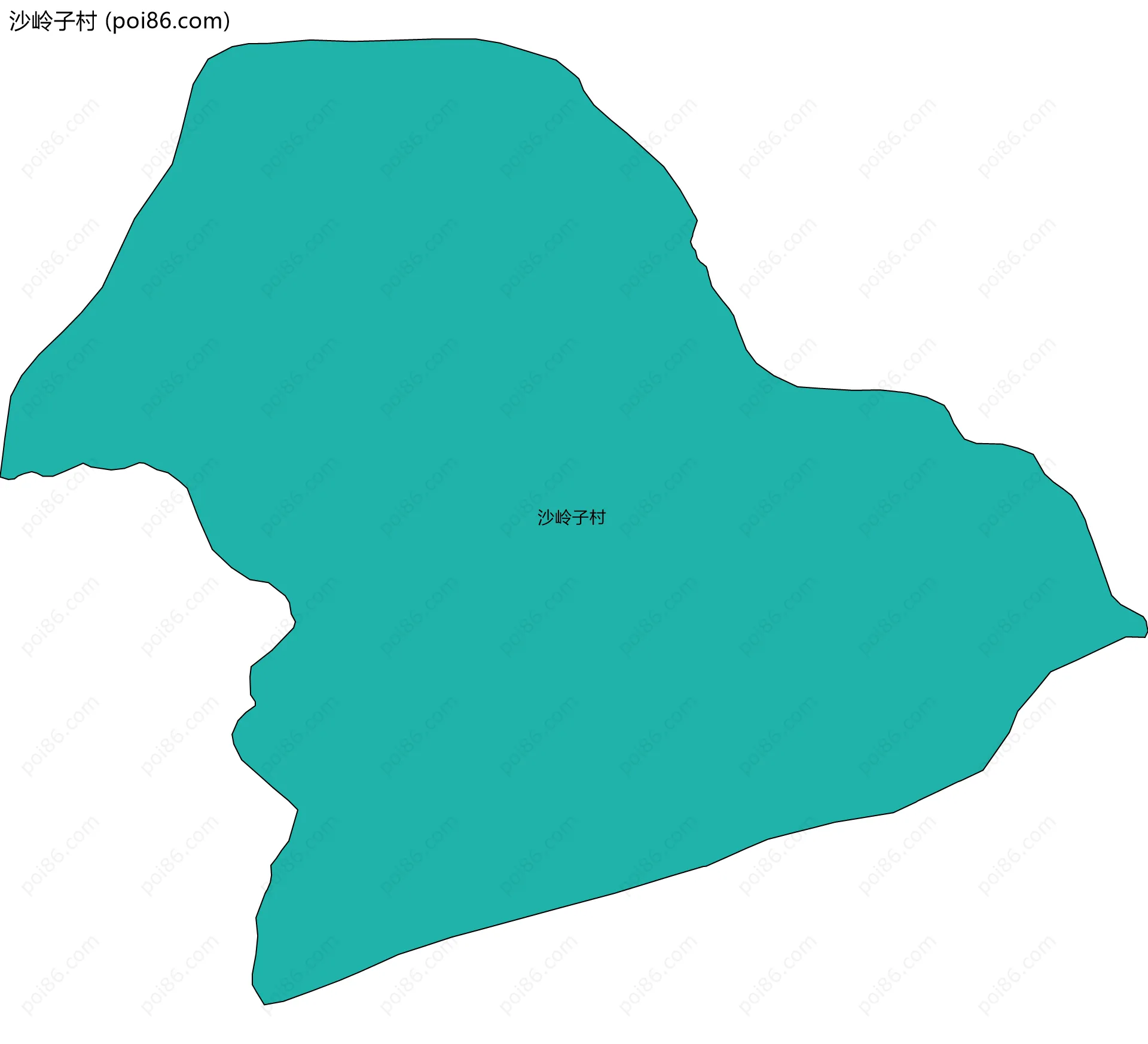 沙岭子村边界地图