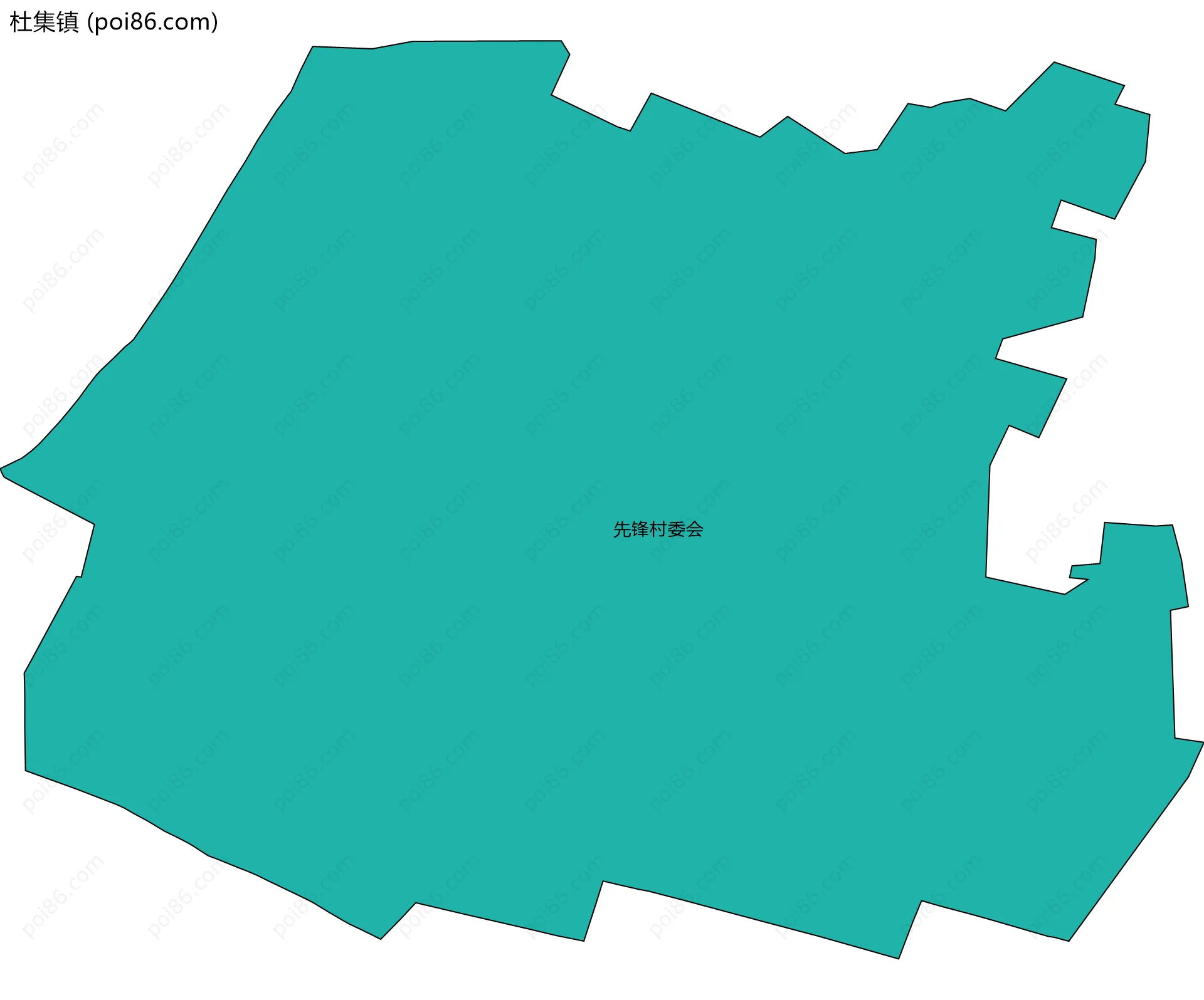 杜集镇边界地图(五级行政区划)