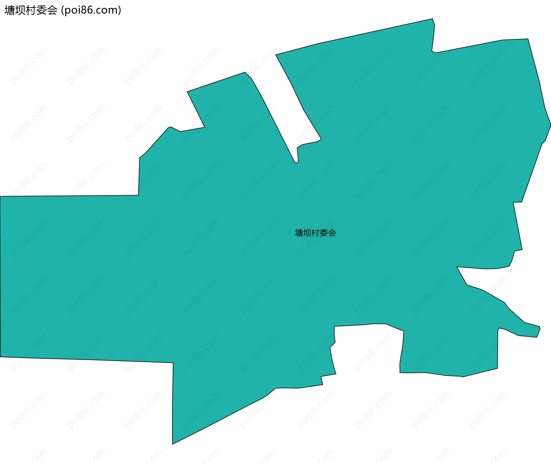 塘坝村委会边界地图