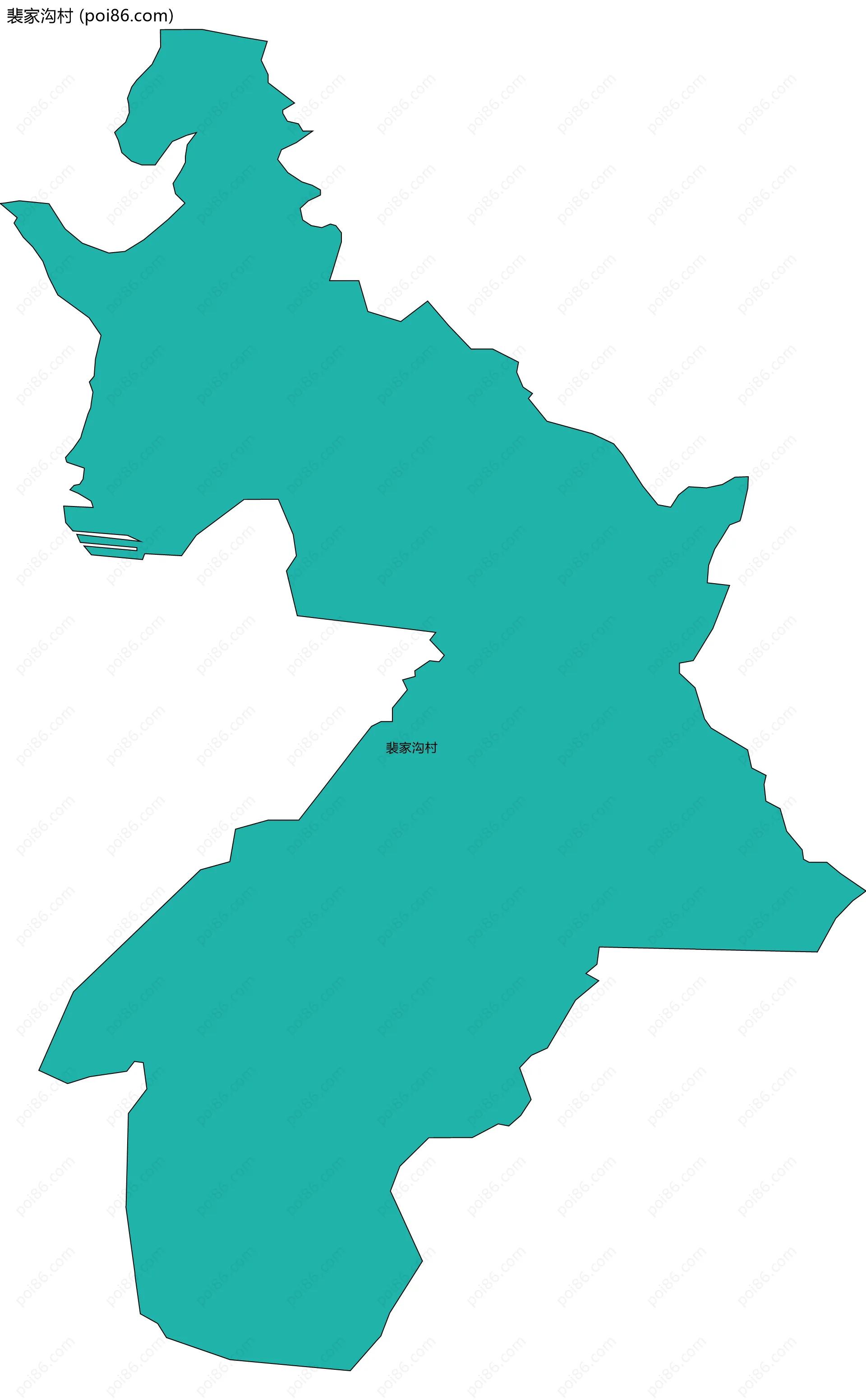 裴家沟村边界地图
