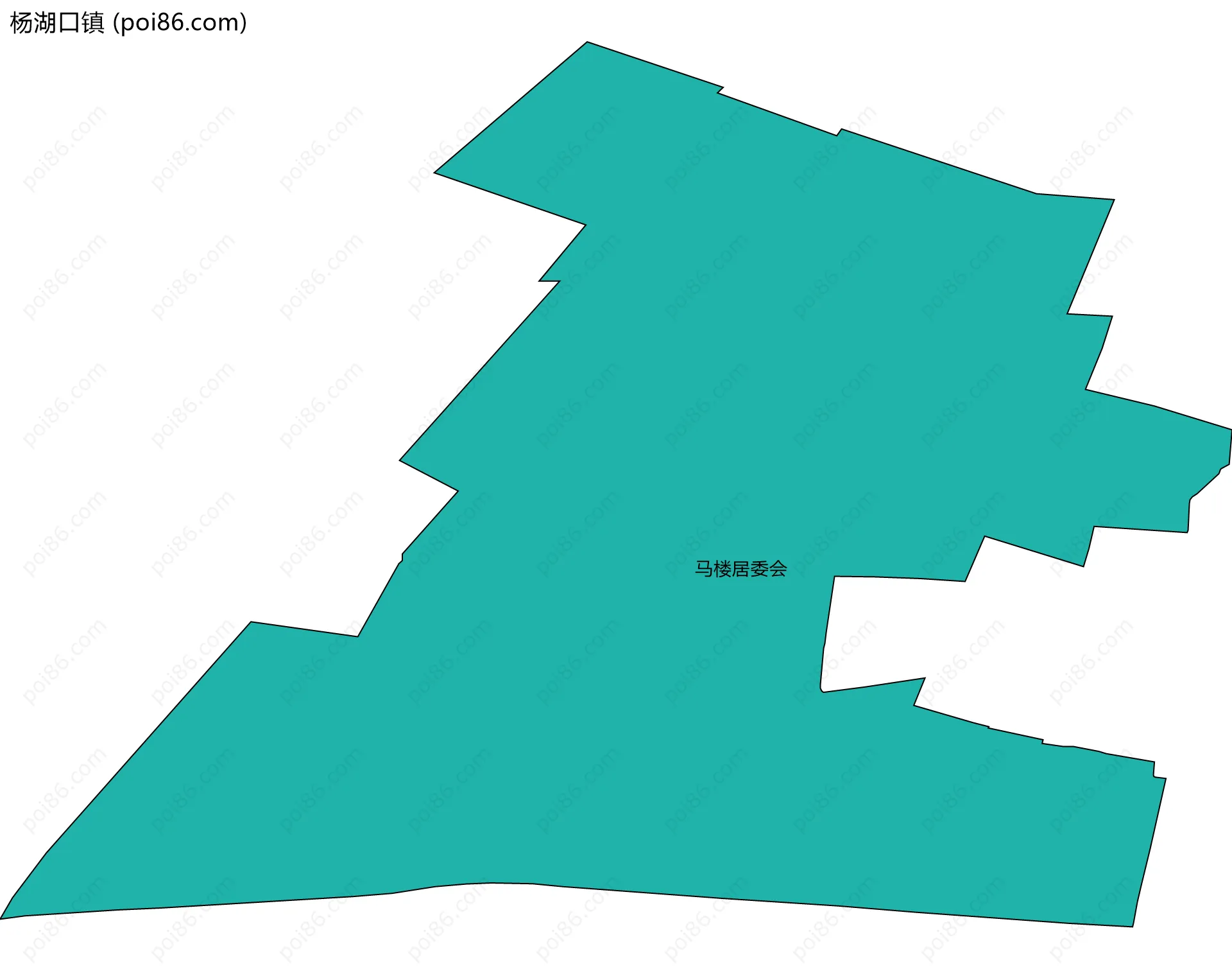 杨湖口镇边界地图(五级行政区划)