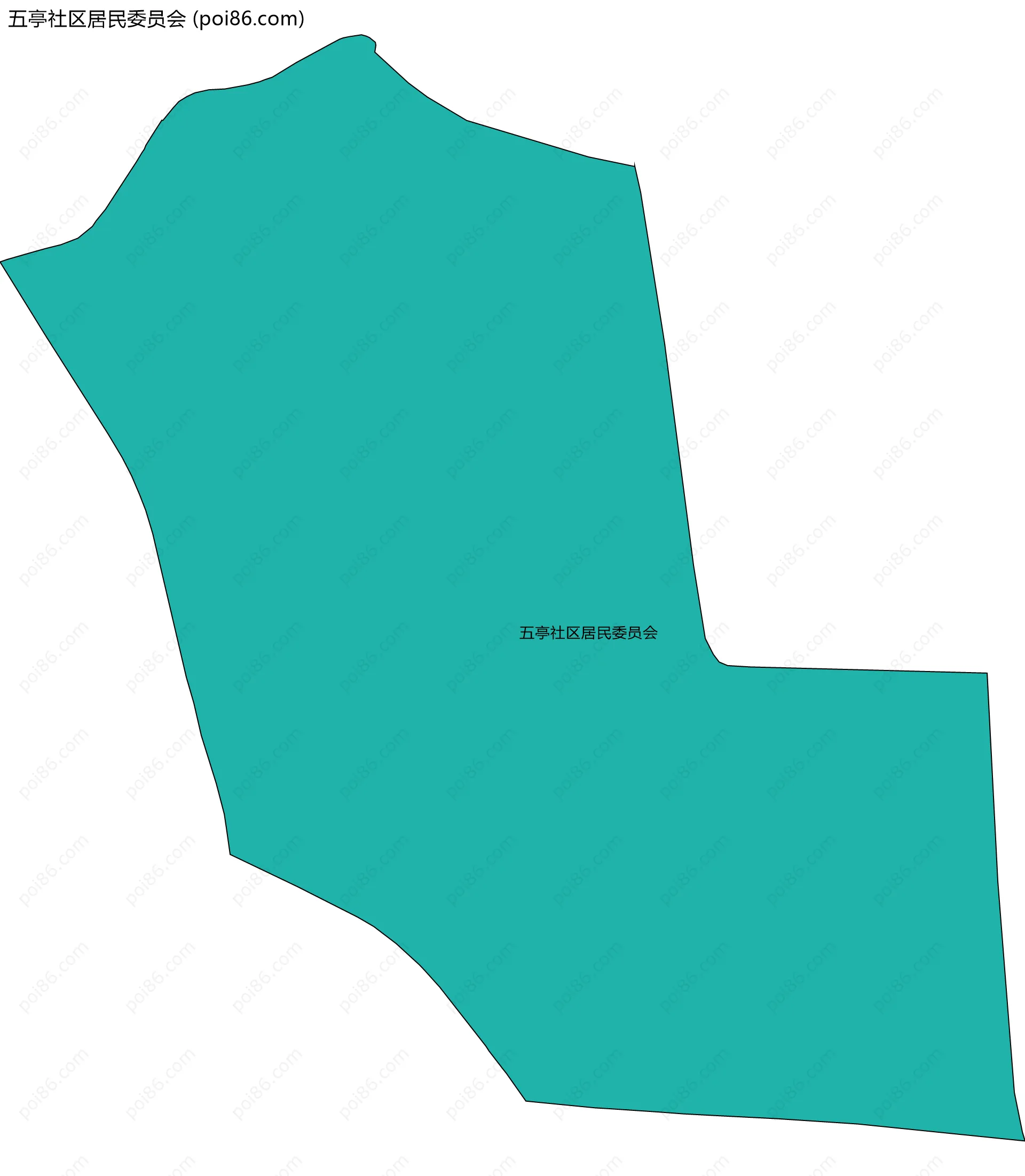 五亭社区居民委员会边界地图