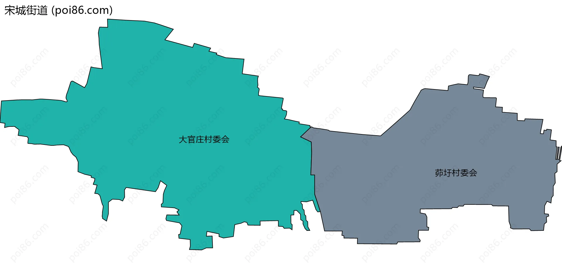 宋城街道边界地图(五级行政区划)