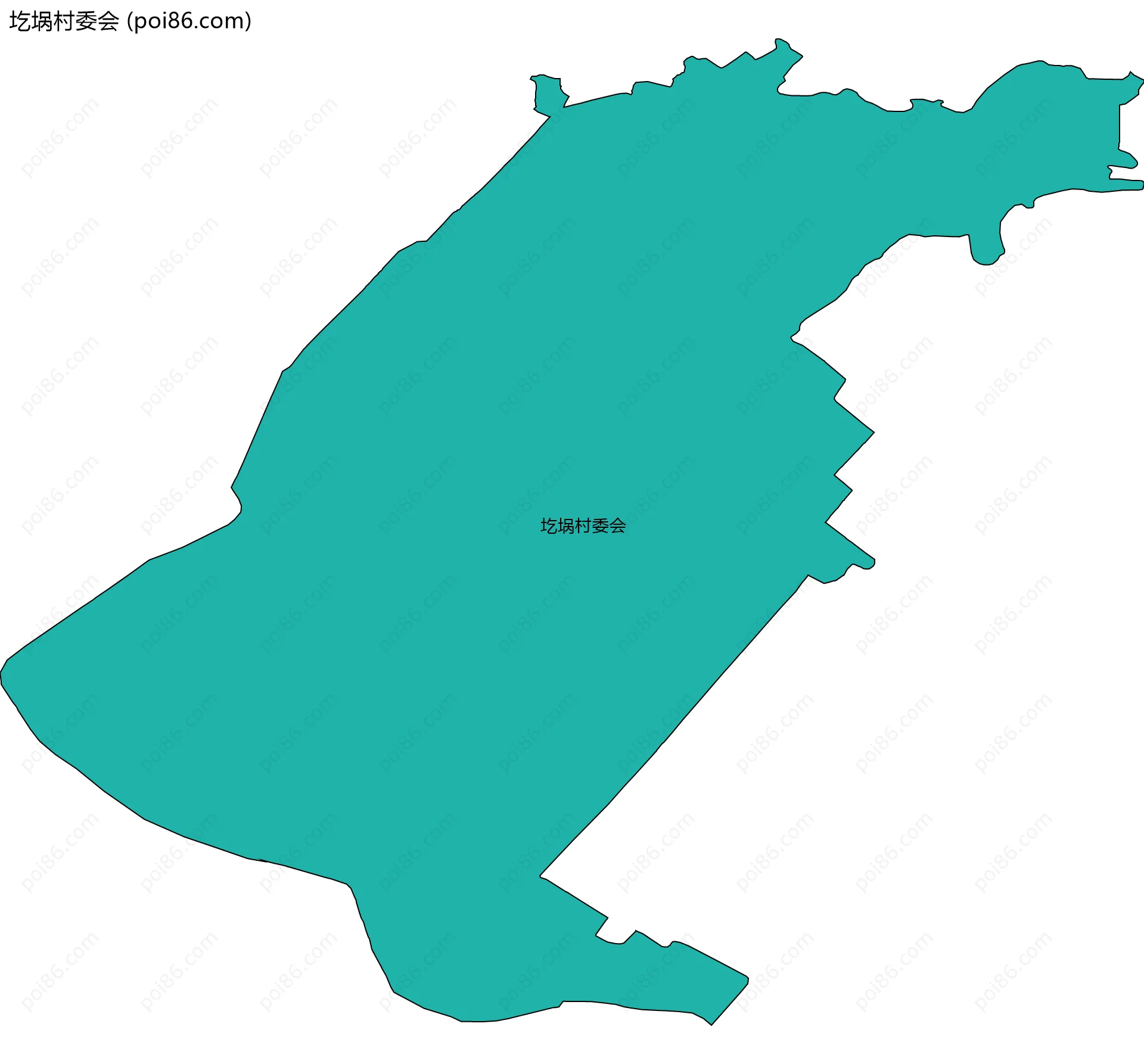 圪埚村委会边界地图