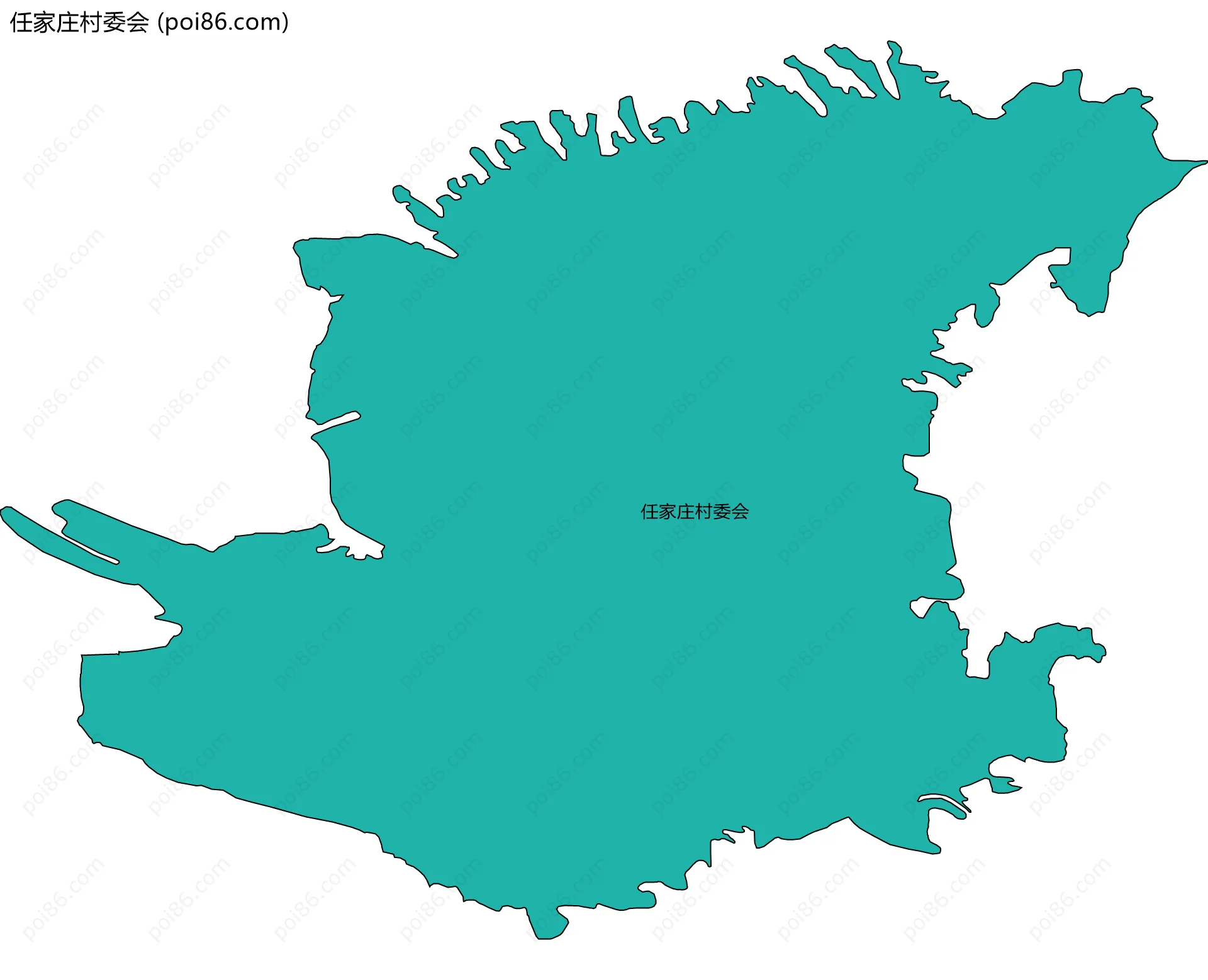 任家庄村委会边界地图