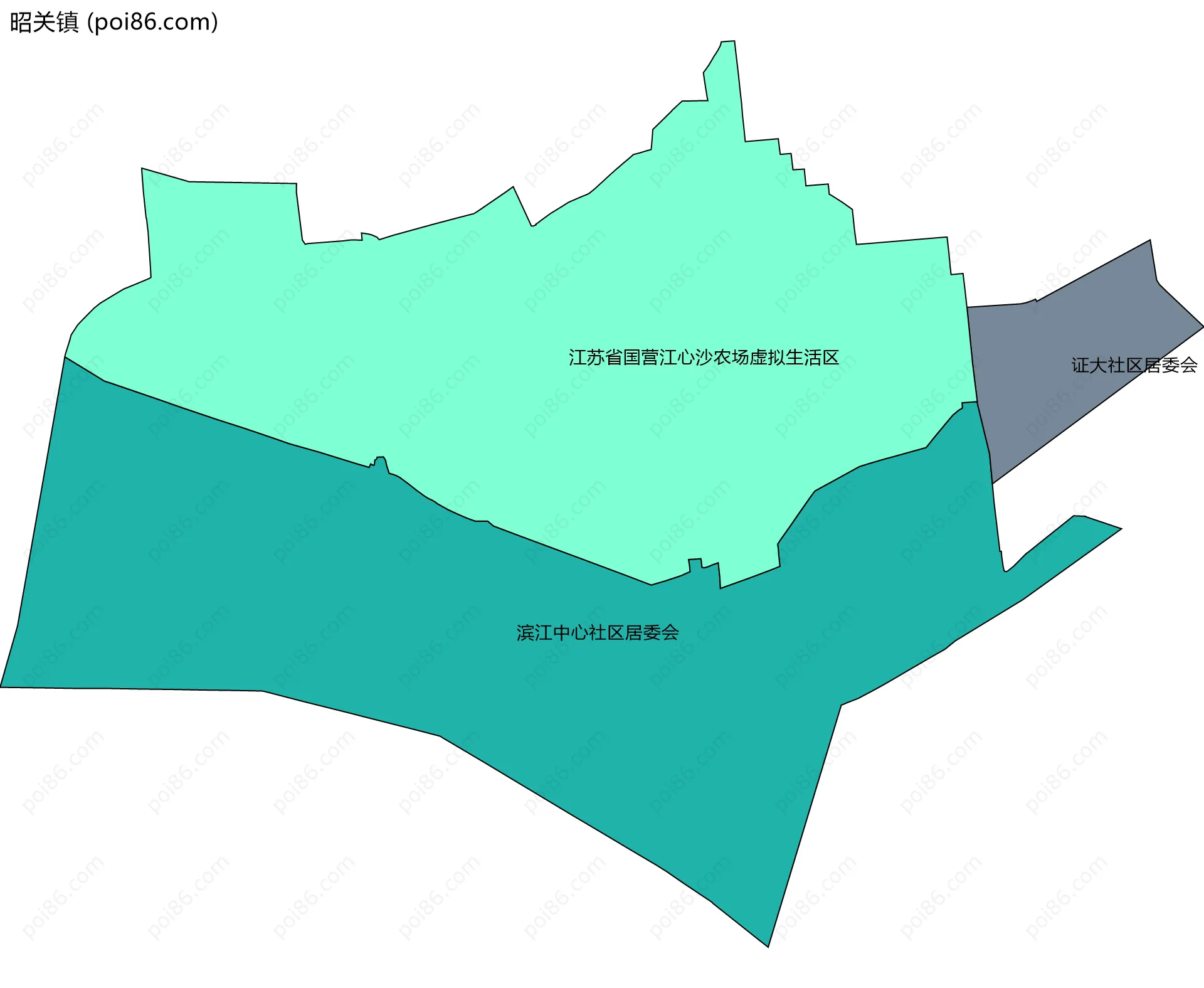 昭关镇边界地图(五级行政区划)