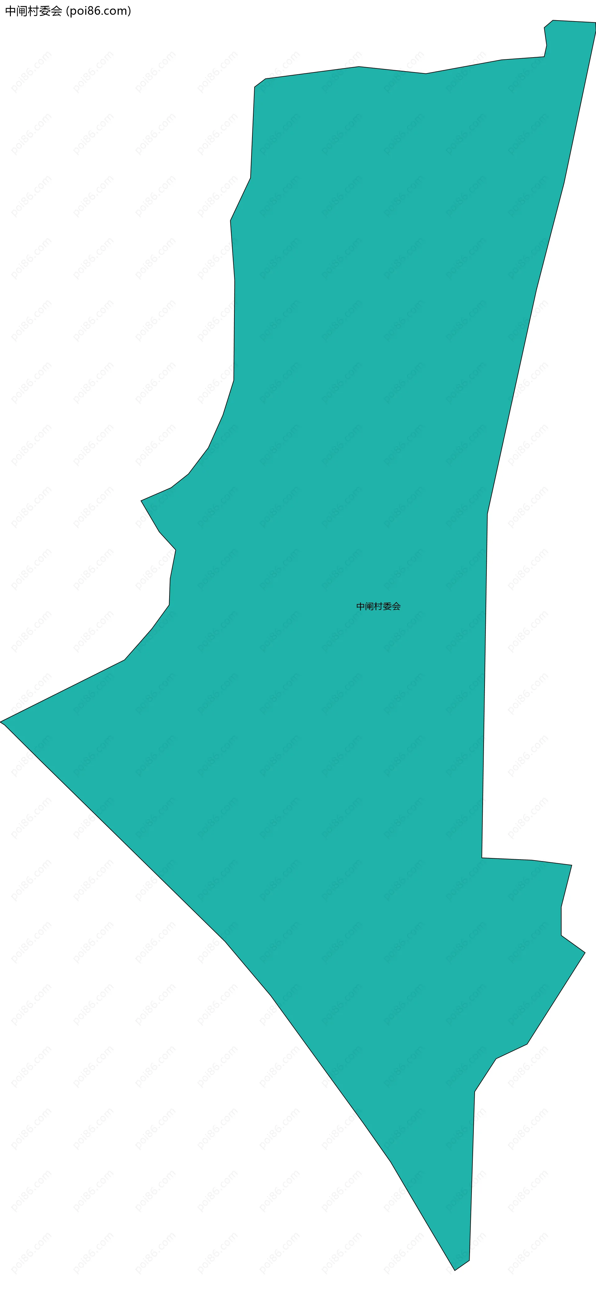 中闸村委会边界地图