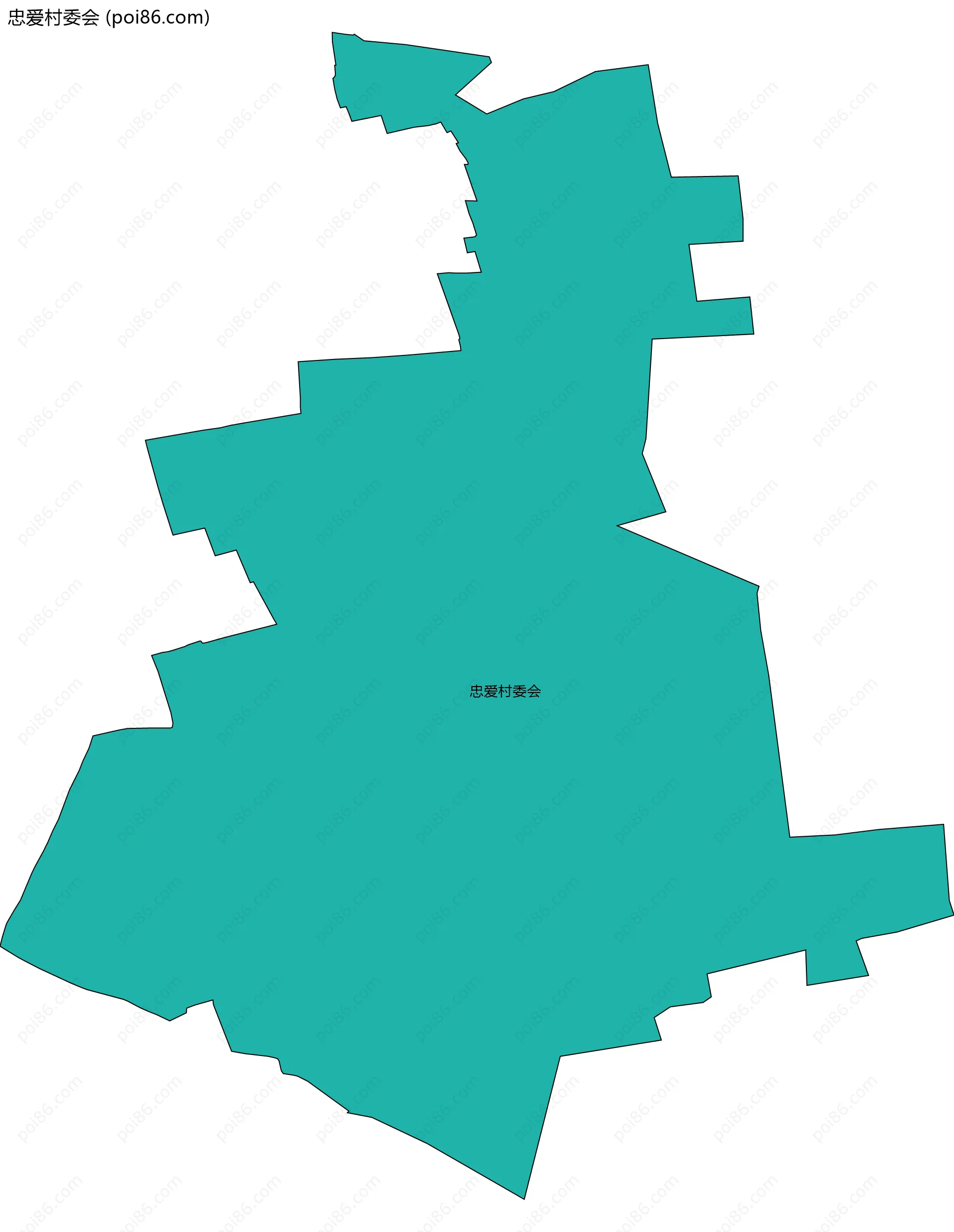 忠爱村委会边界地图
