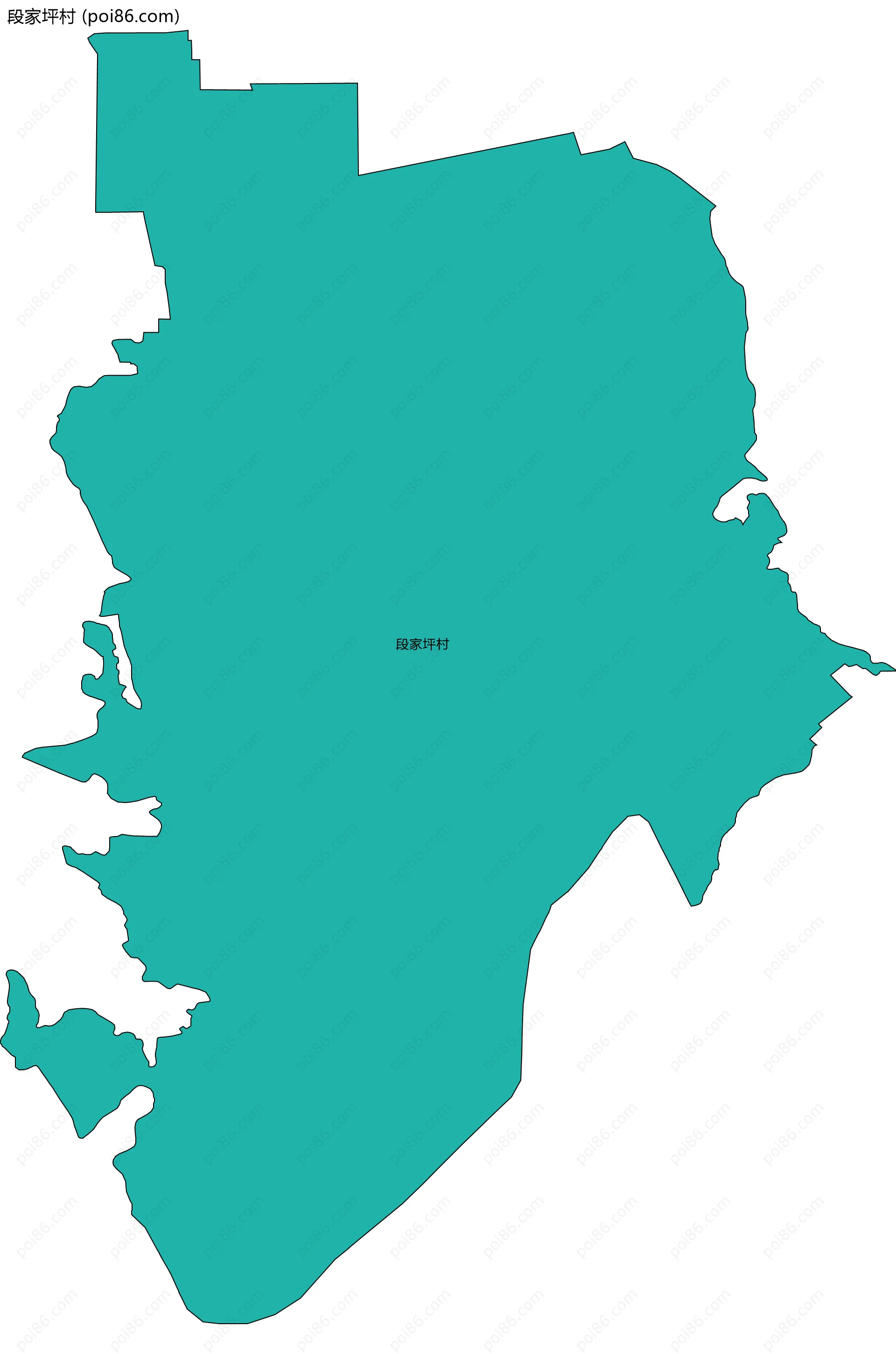 段家坪村边界地图