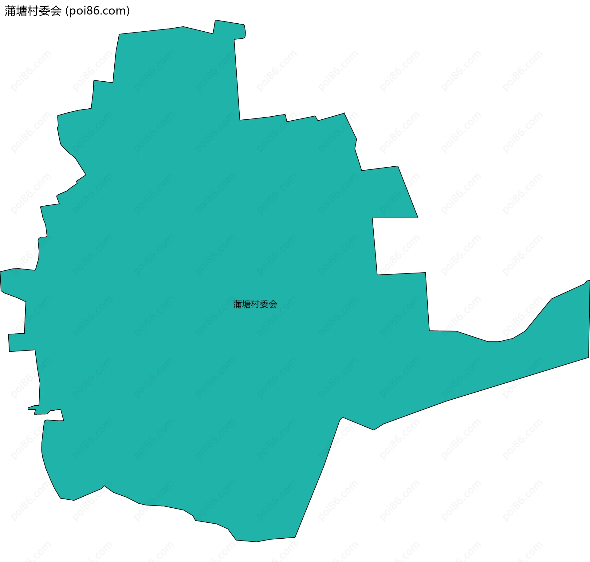 蒲塘村委会边界地图