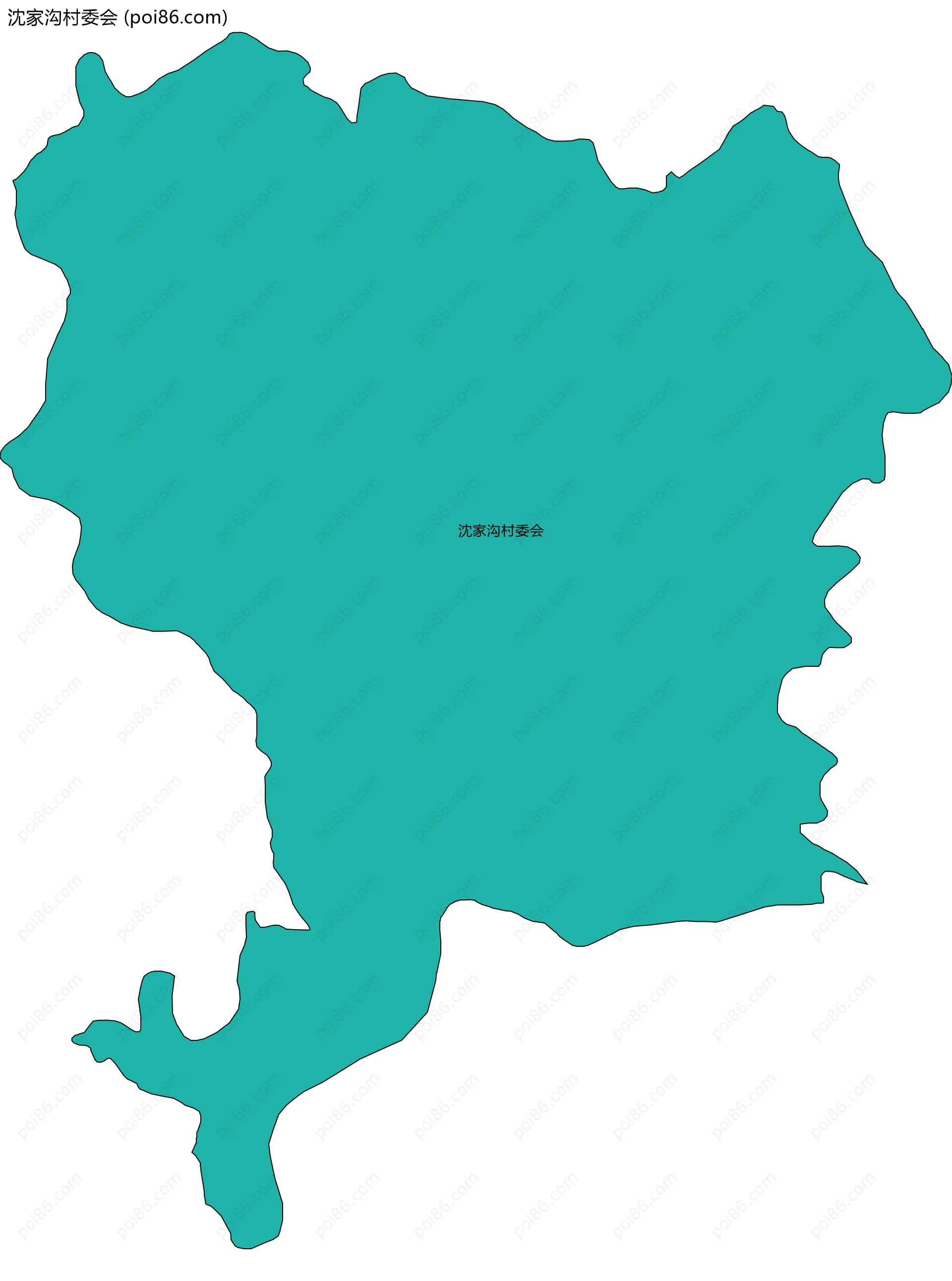 沈家沟村委会边界地图