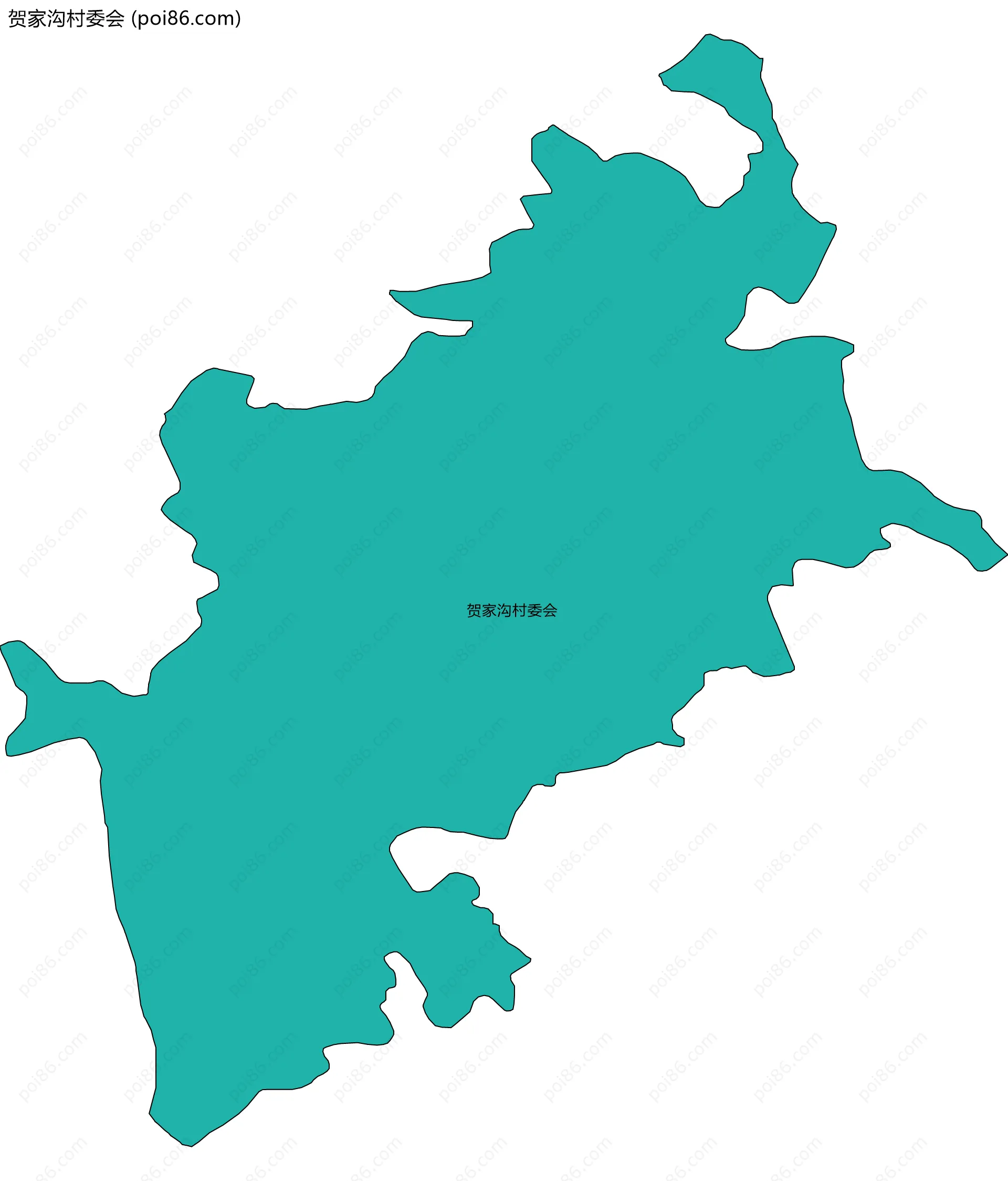 贺家沟村委会边界地图