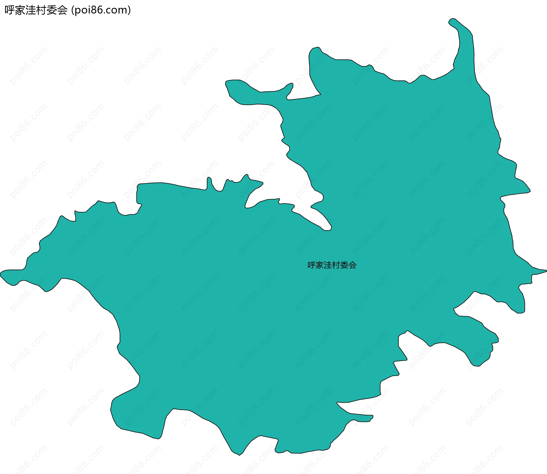 呼家洼村委会边界地图
