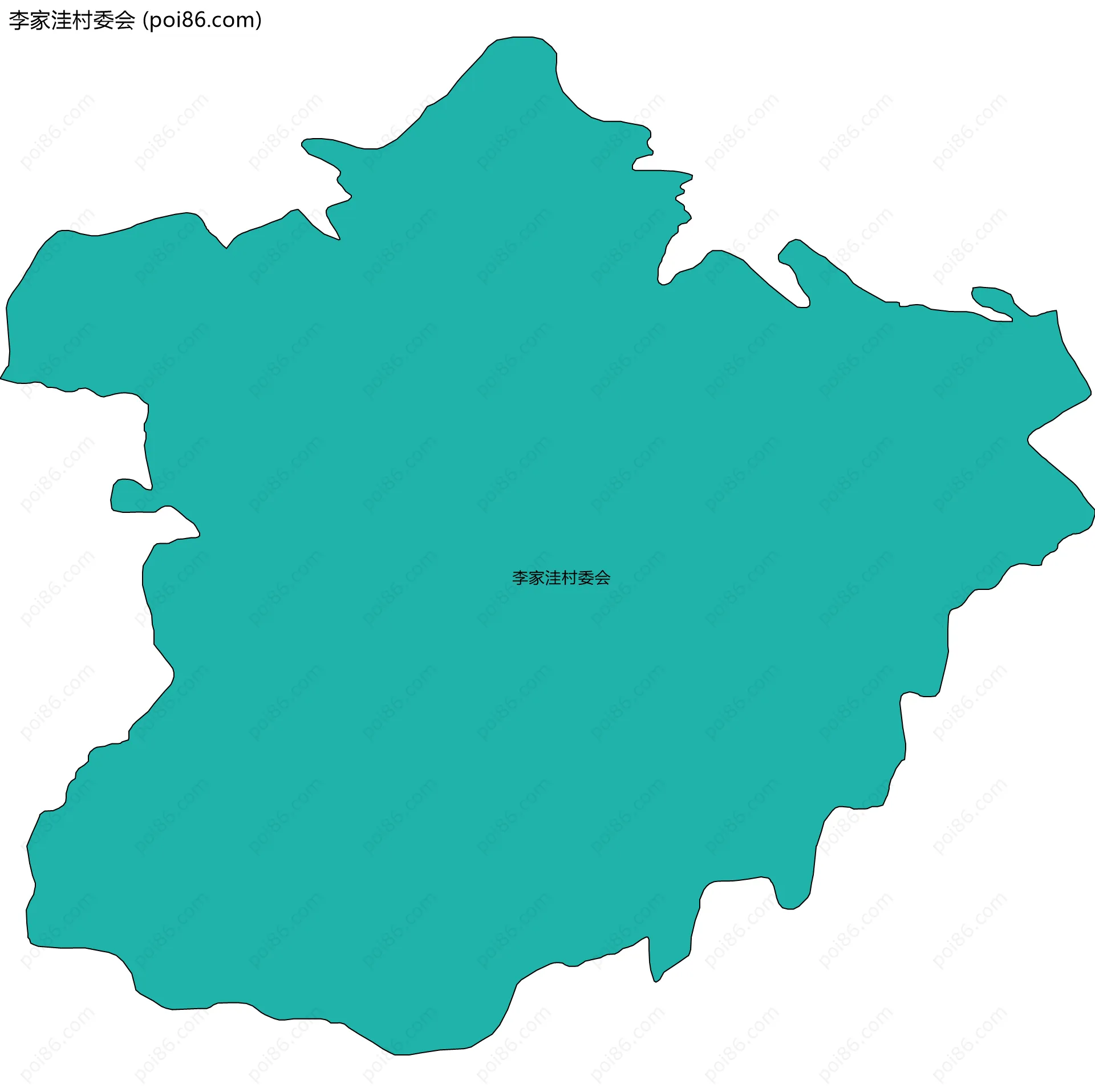 李家洼村委会边界地图