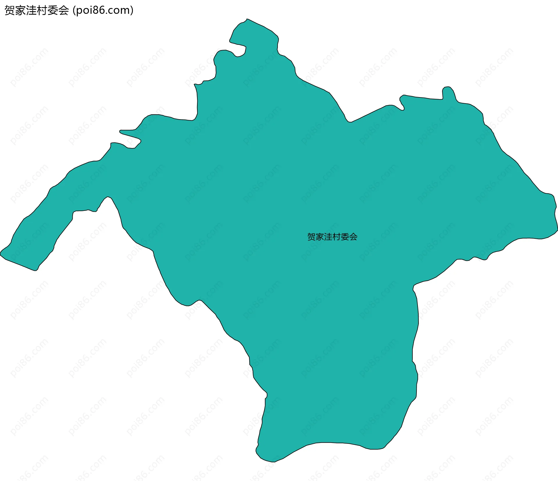 贺家洼村委会边界地图