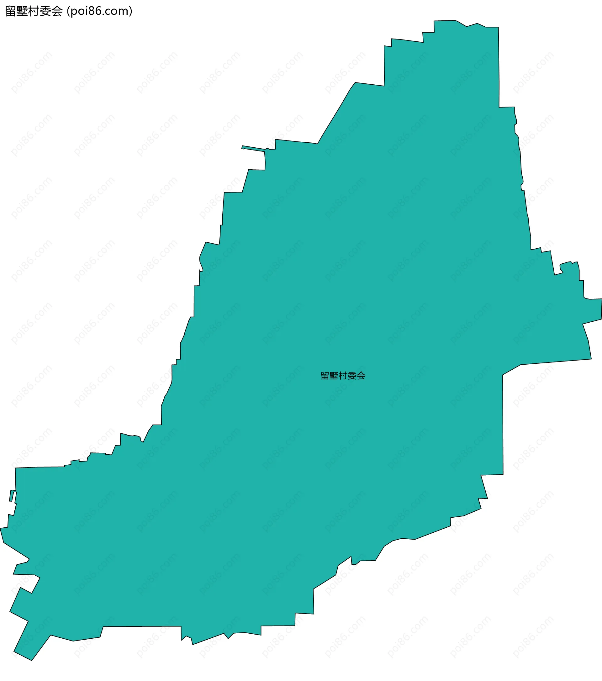 留墅村委会边界地图