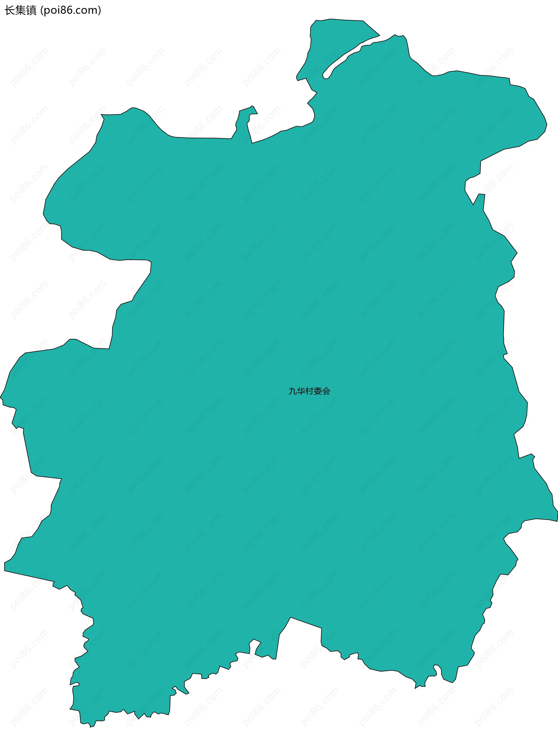 长集镇边界地图(五级行政区划)