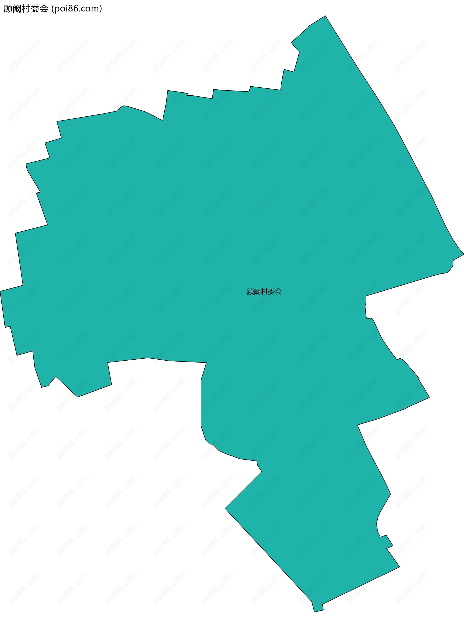 顾阚村委会边界地图