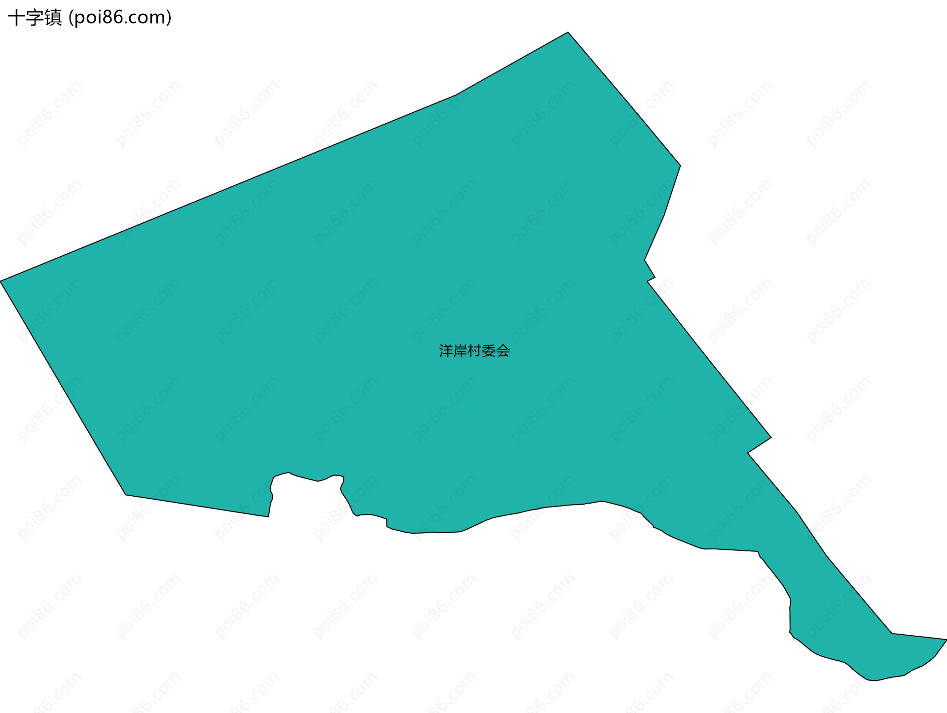 十字镇边界地图(五级行政区划)
