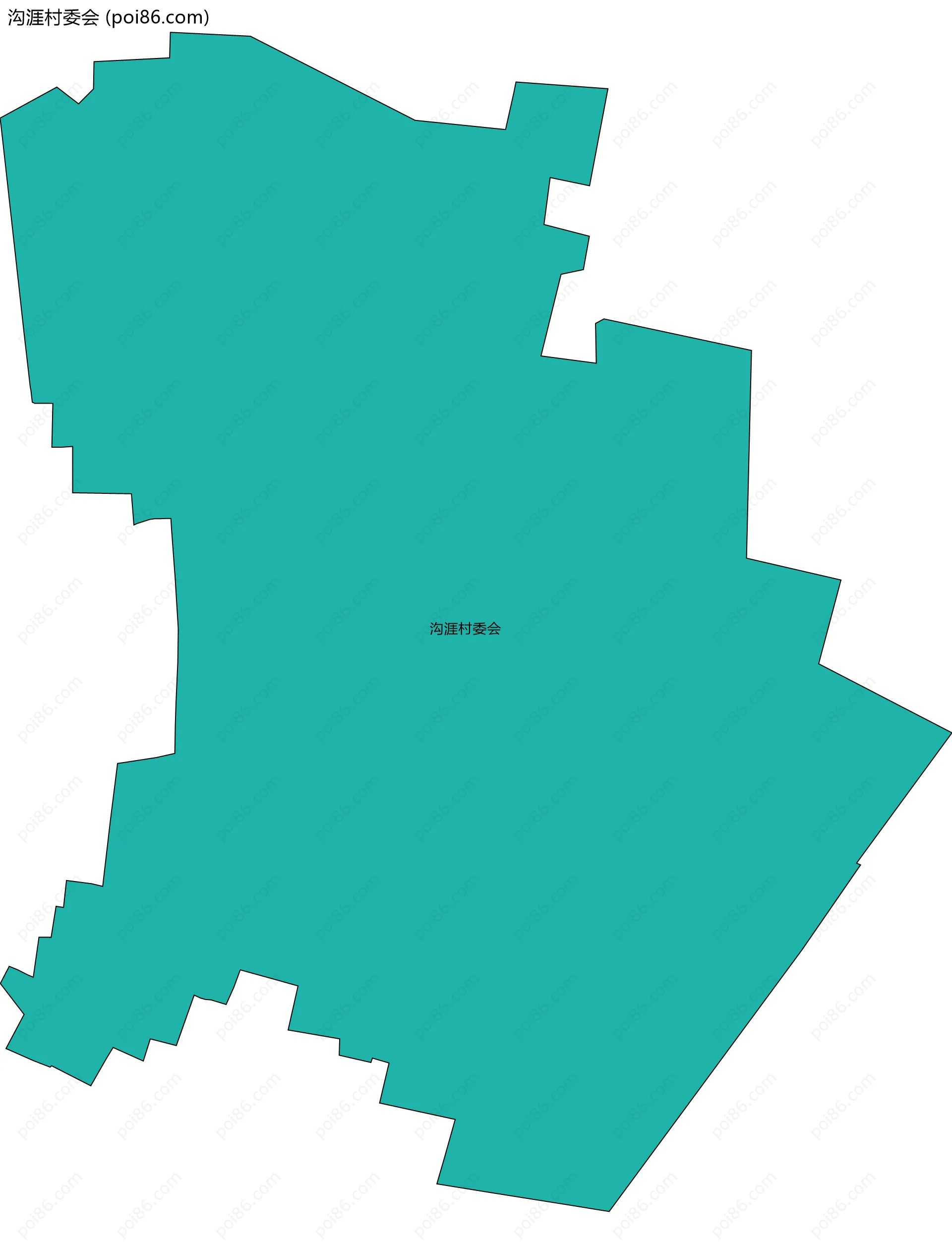 沟涯村委会边界地图