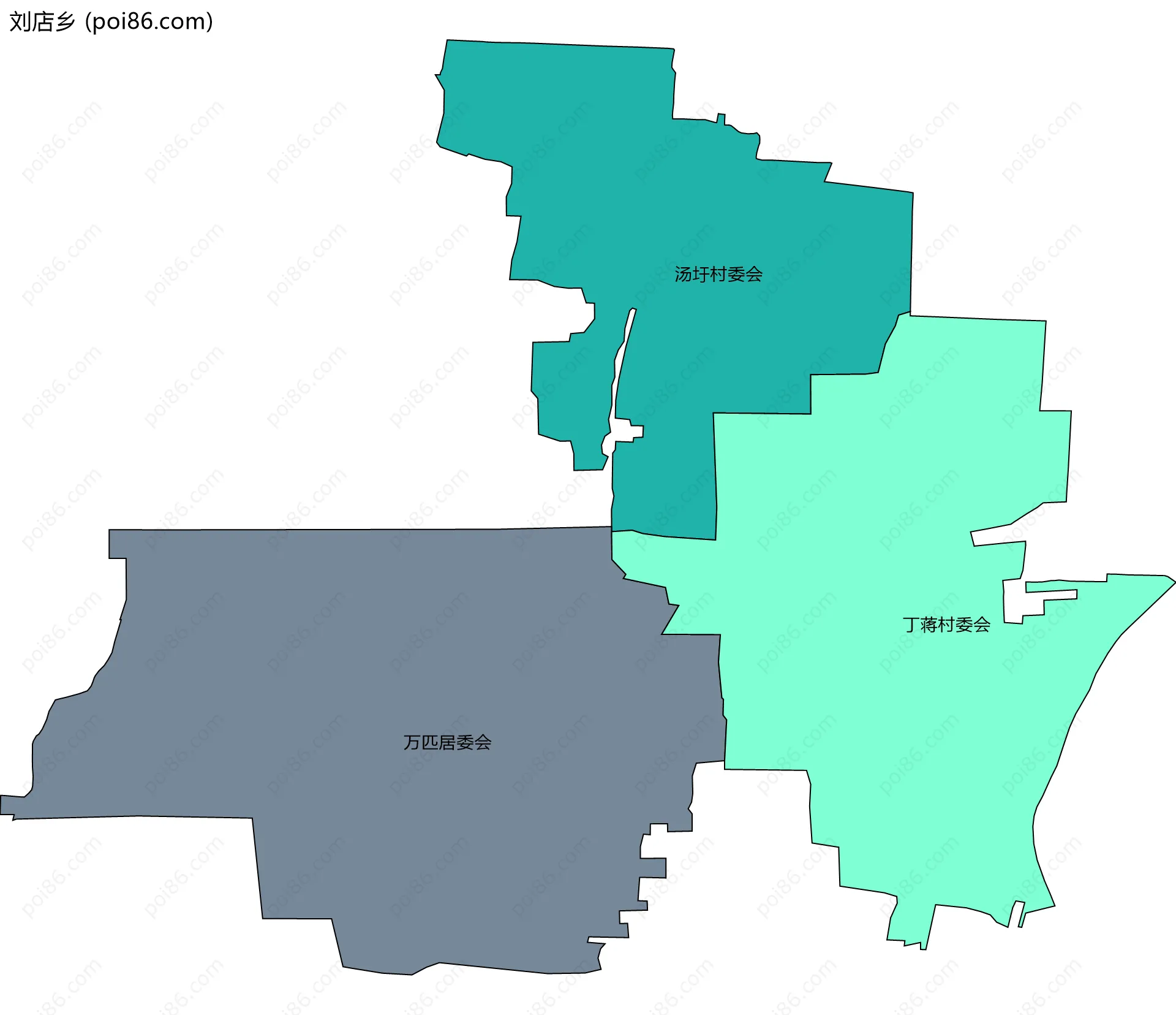 刘店乡边界地图(五级行政区划)