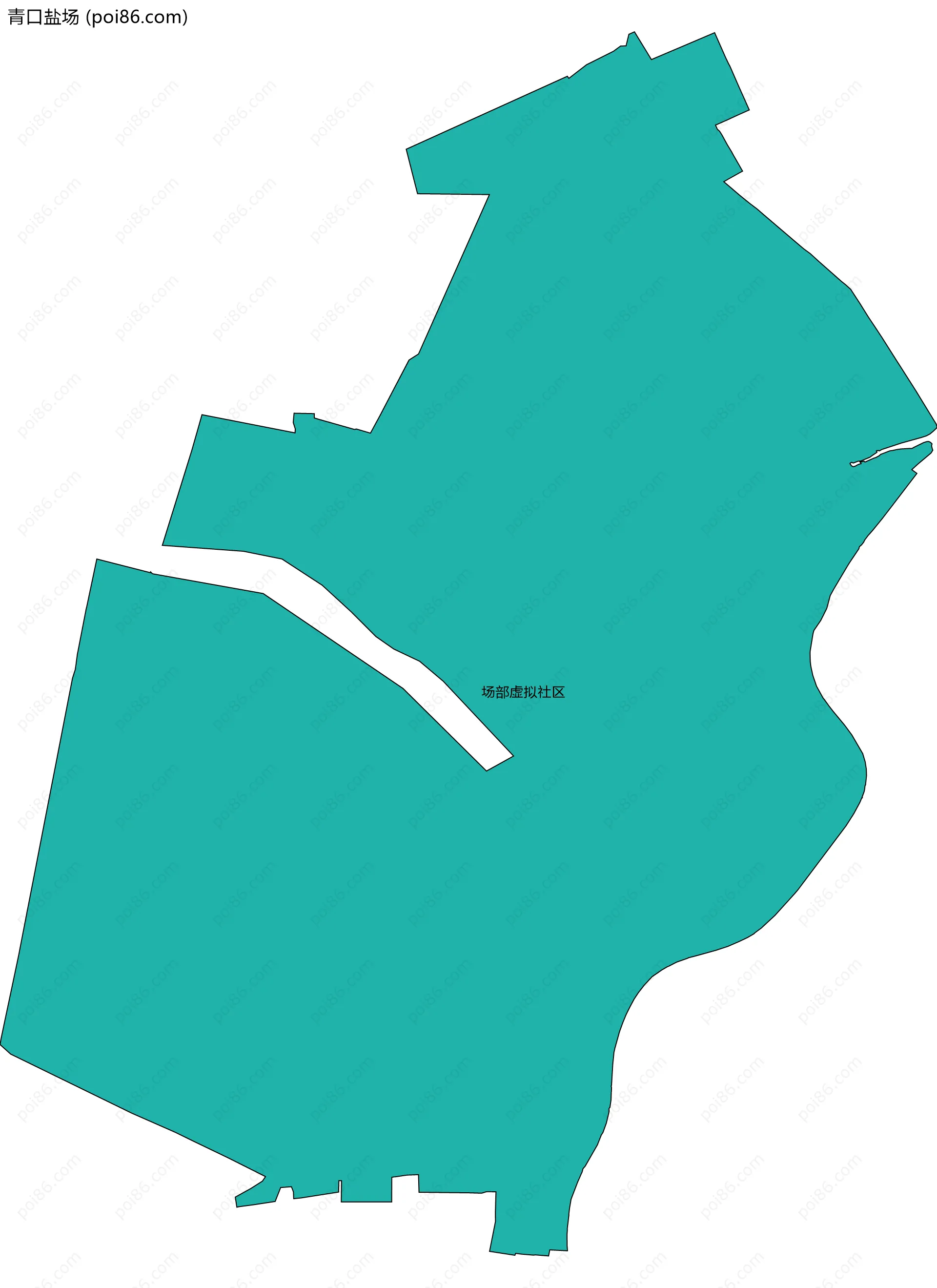 青口盐场边界地图(五级行政区划)