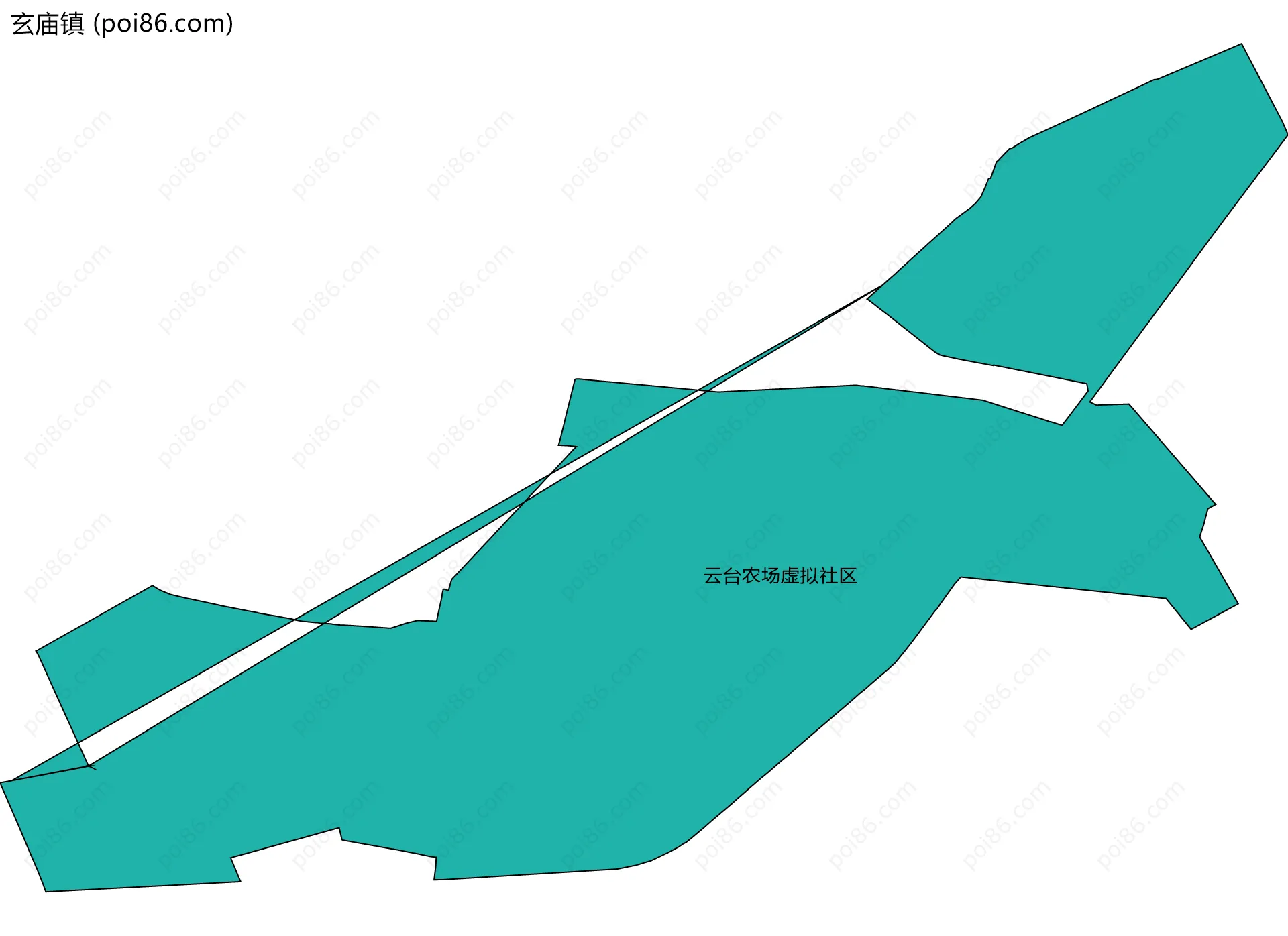 玄庙镇边界地图(五级行政区划)