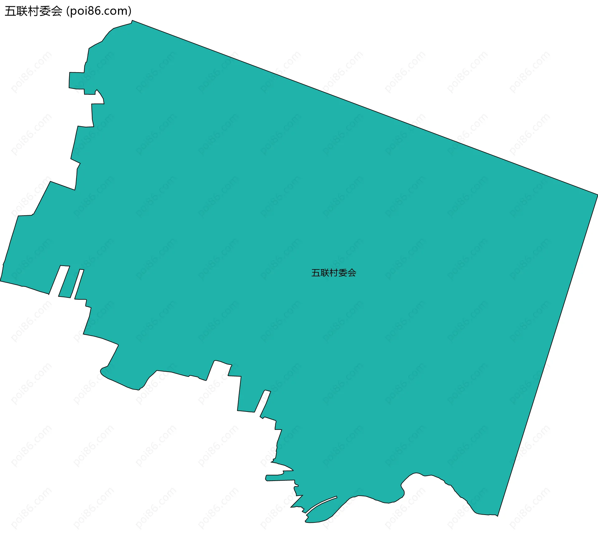 五联村委会边界地图