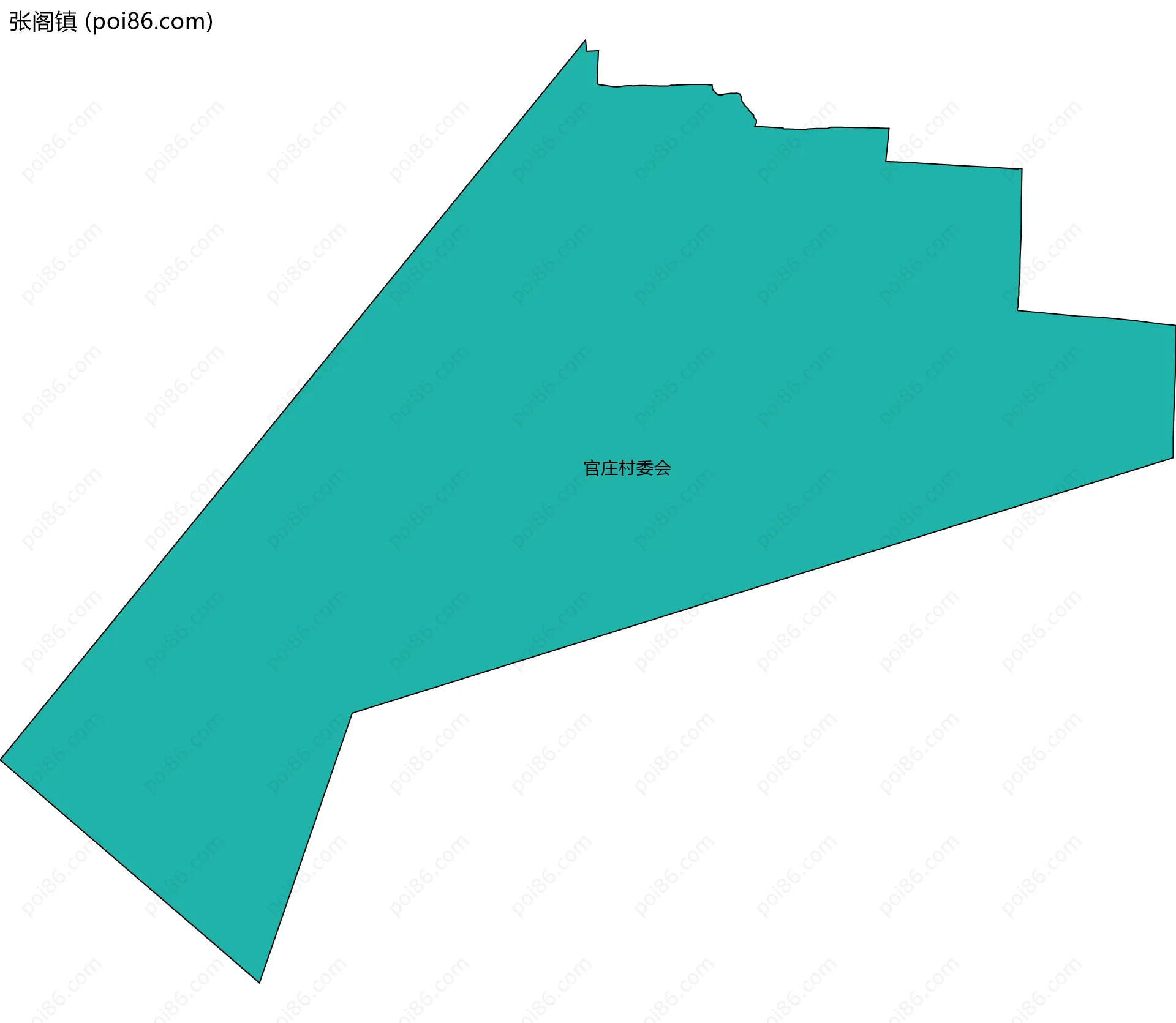 张阁镇边界地图(五级行政区划)
