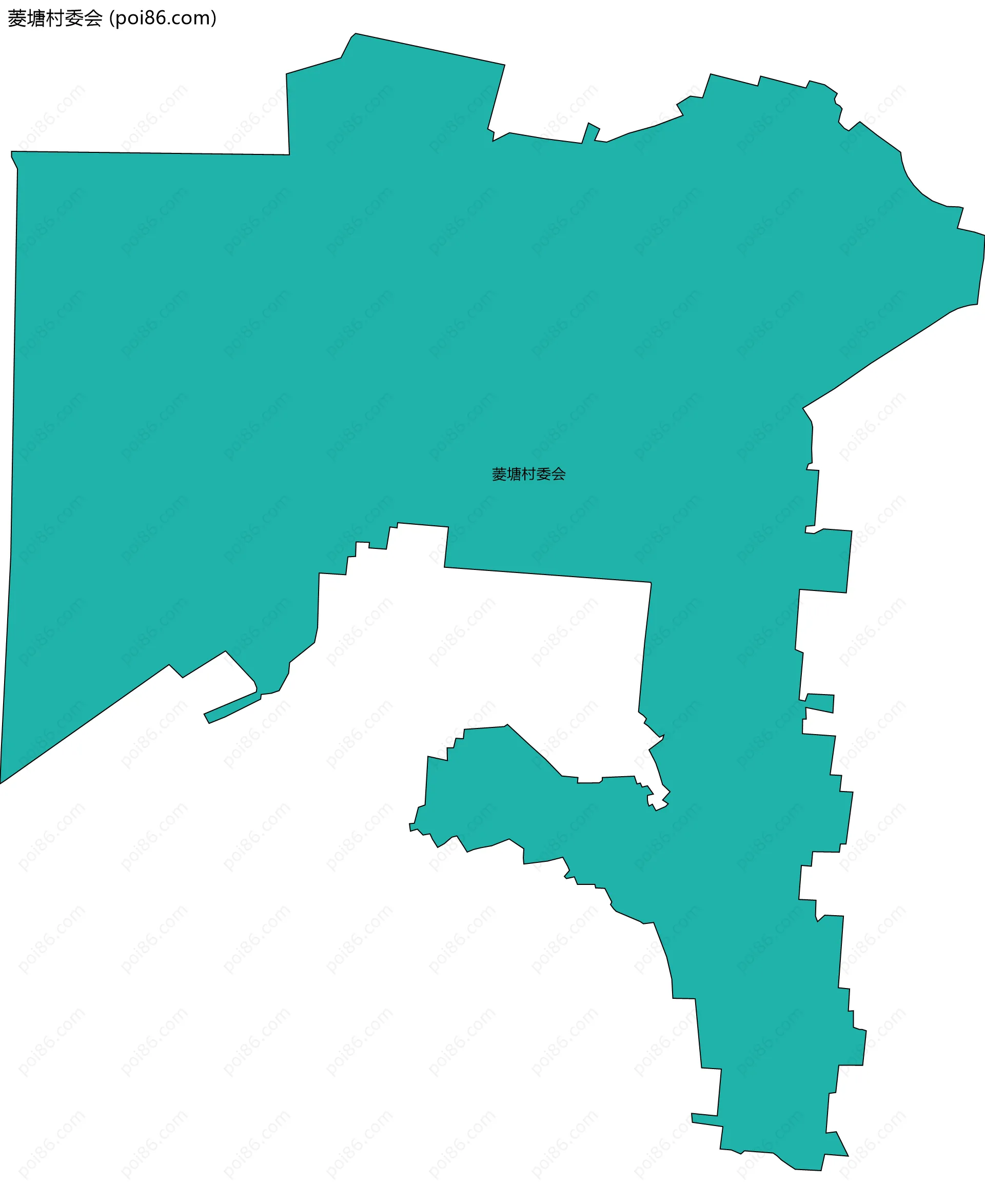 菱塘村委会边界地图