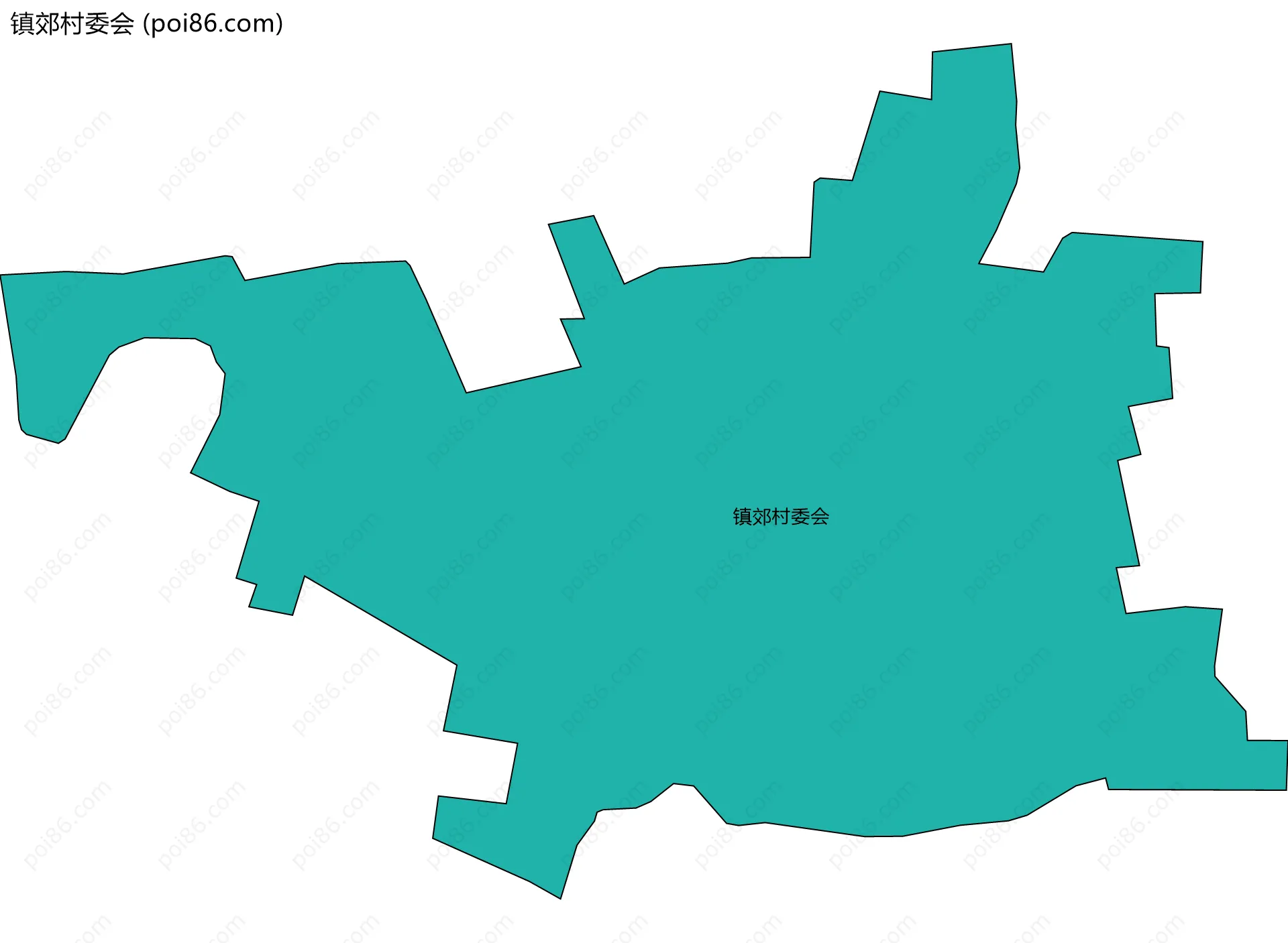 镇郊村委会边界地图