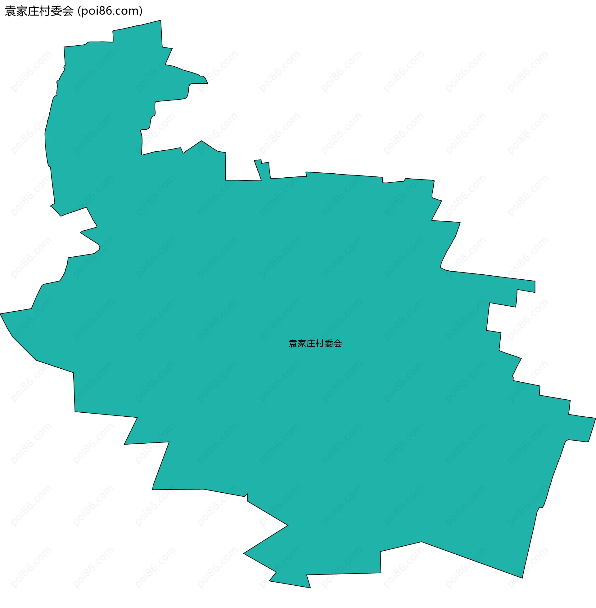 袁家庄村委会边界地图