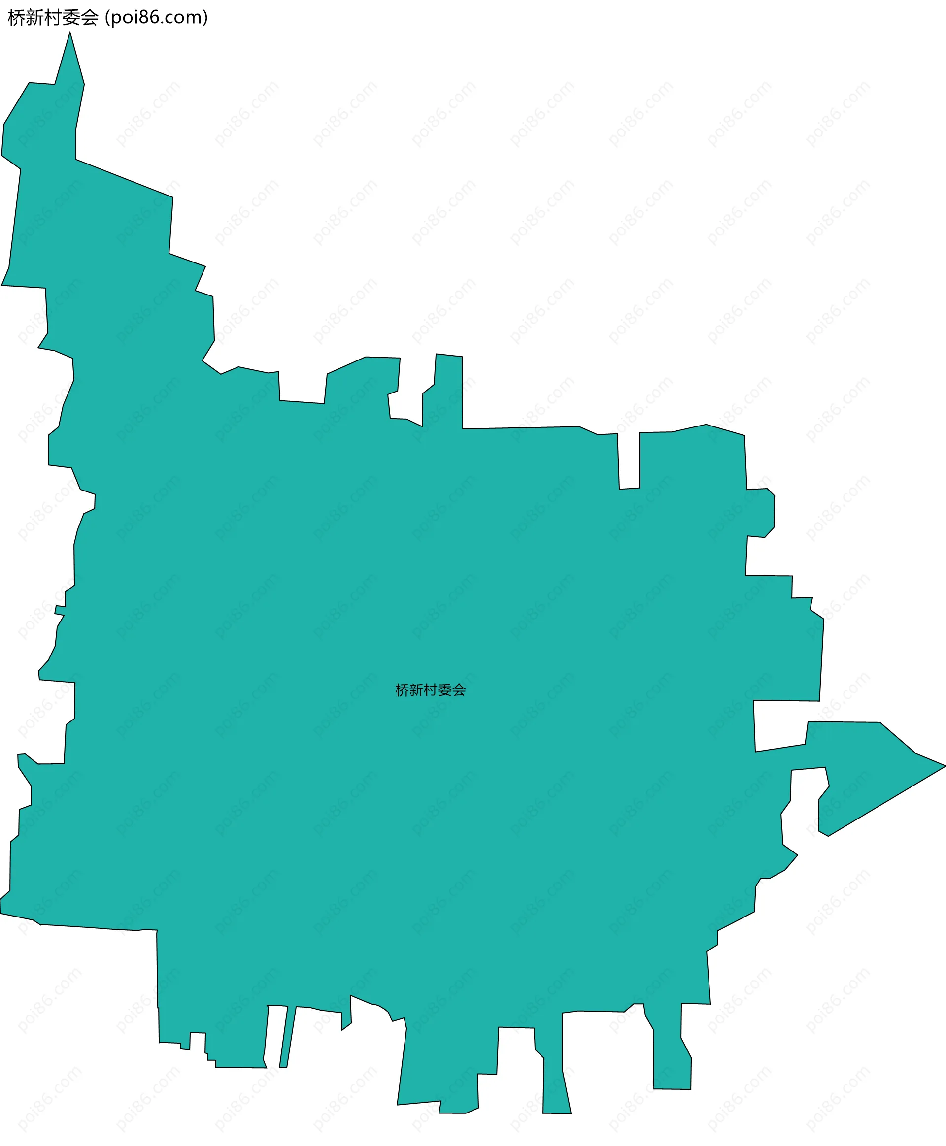 桥新村委会边界地图