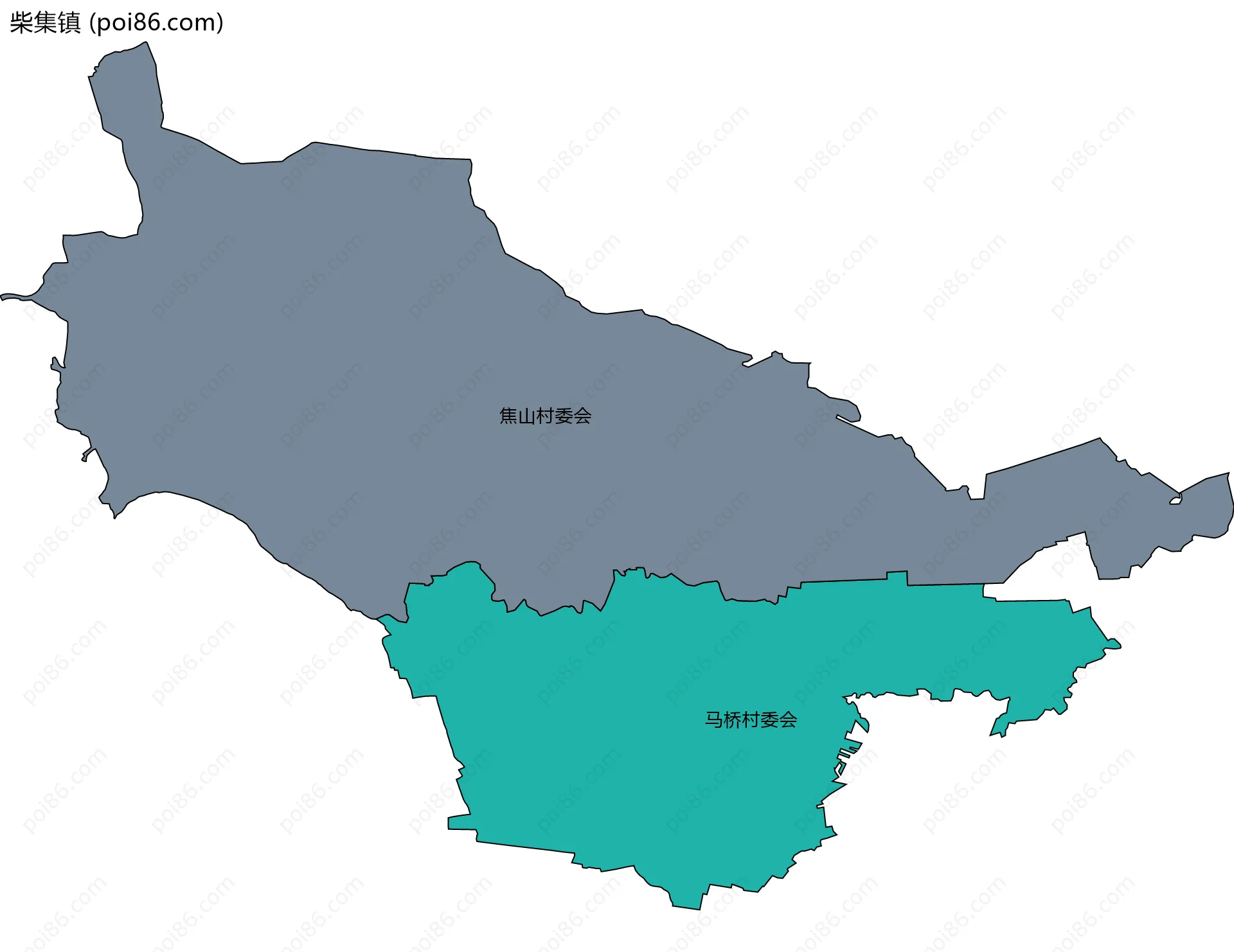 柴集镇边界地图(五级行政区划)