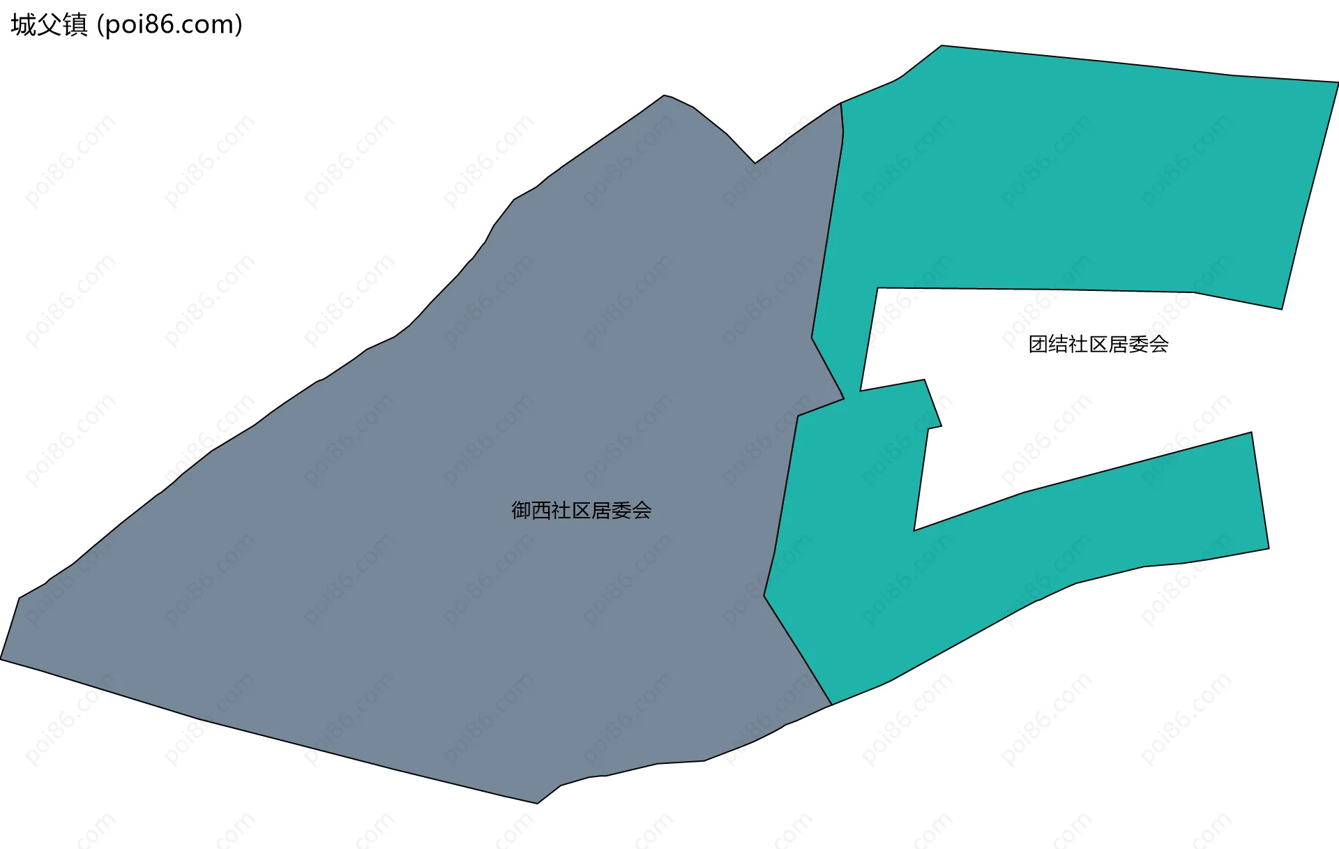 城父镇边界地图(五级行政区划)