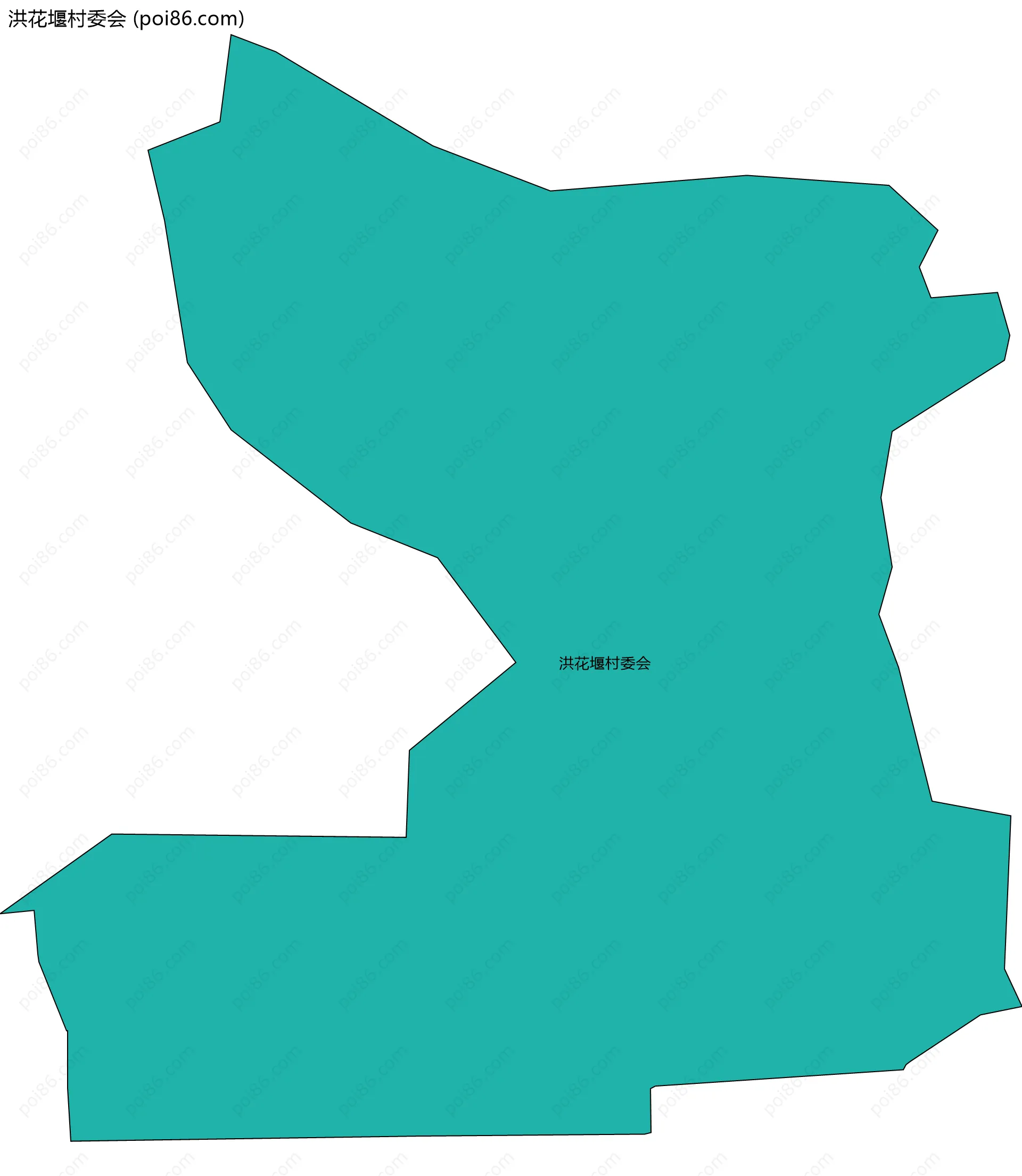 洪花堰村委会边界地图