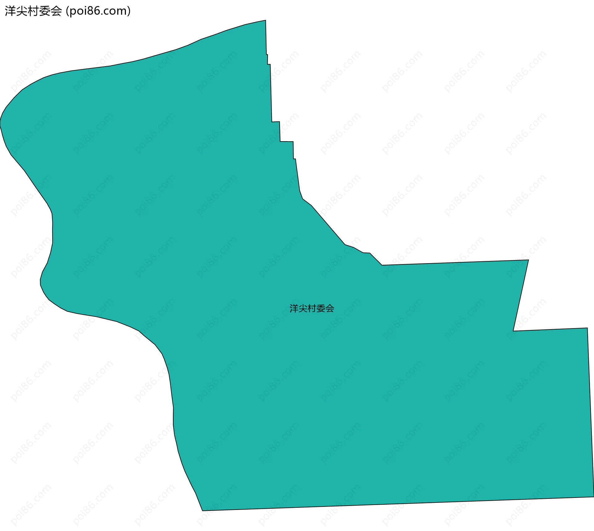 洋尖村委会边界地图