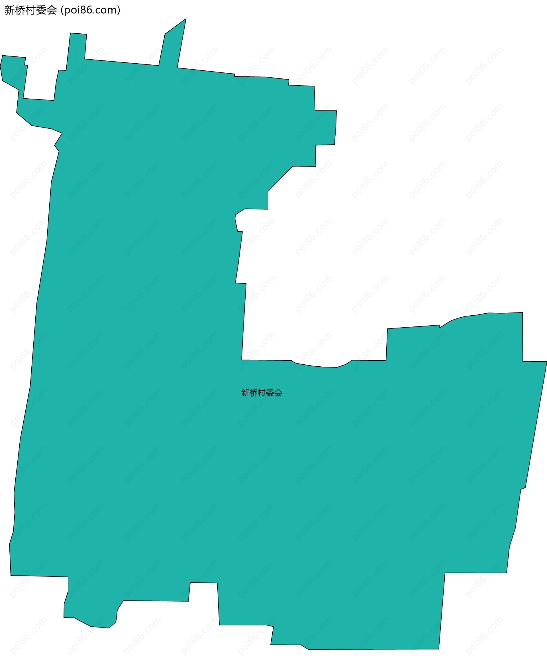 新桥村委会边界地图
