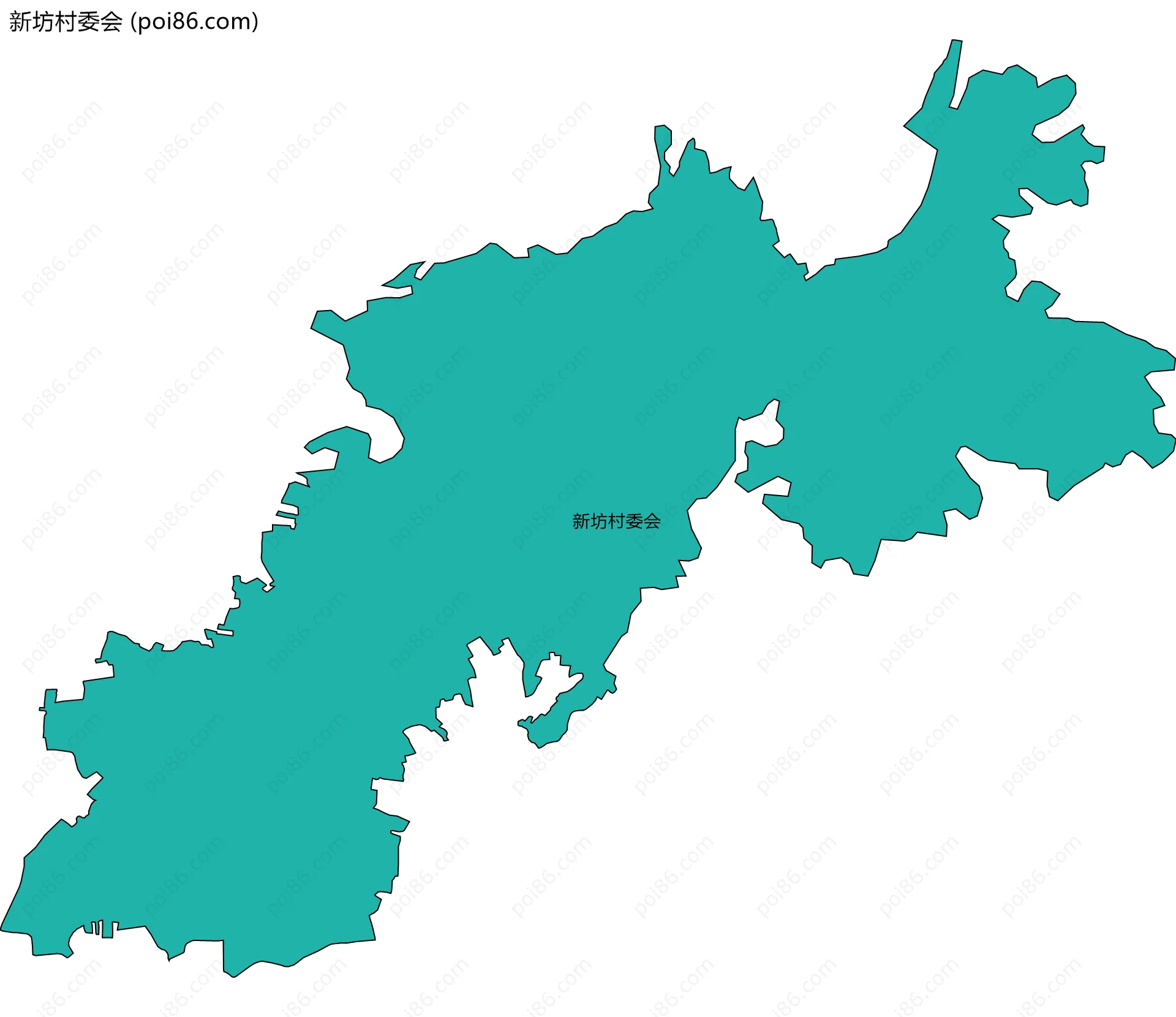 新坊村委会边界地图