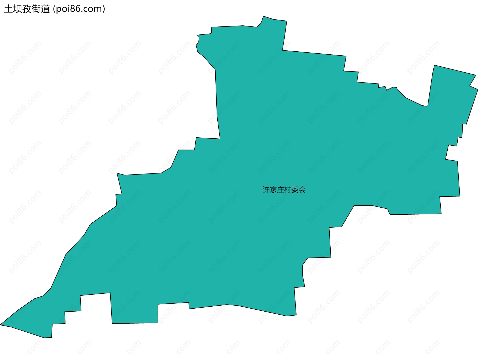 土坝孜街道边界地图(五级行政区划)