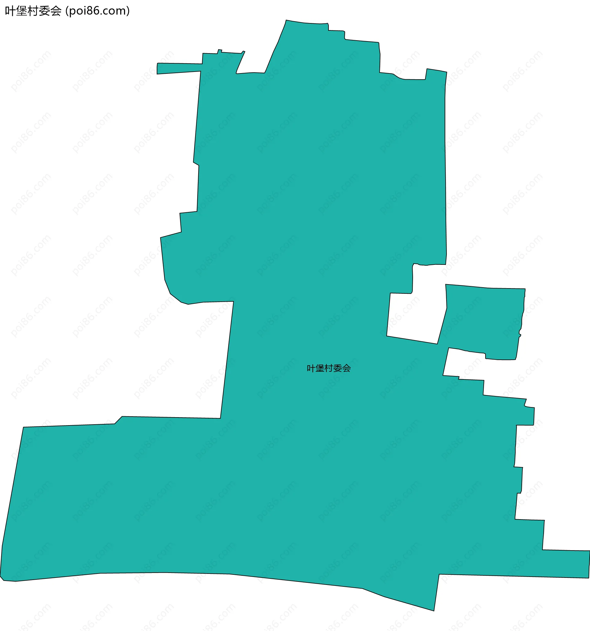 叶堡村委会边界地图