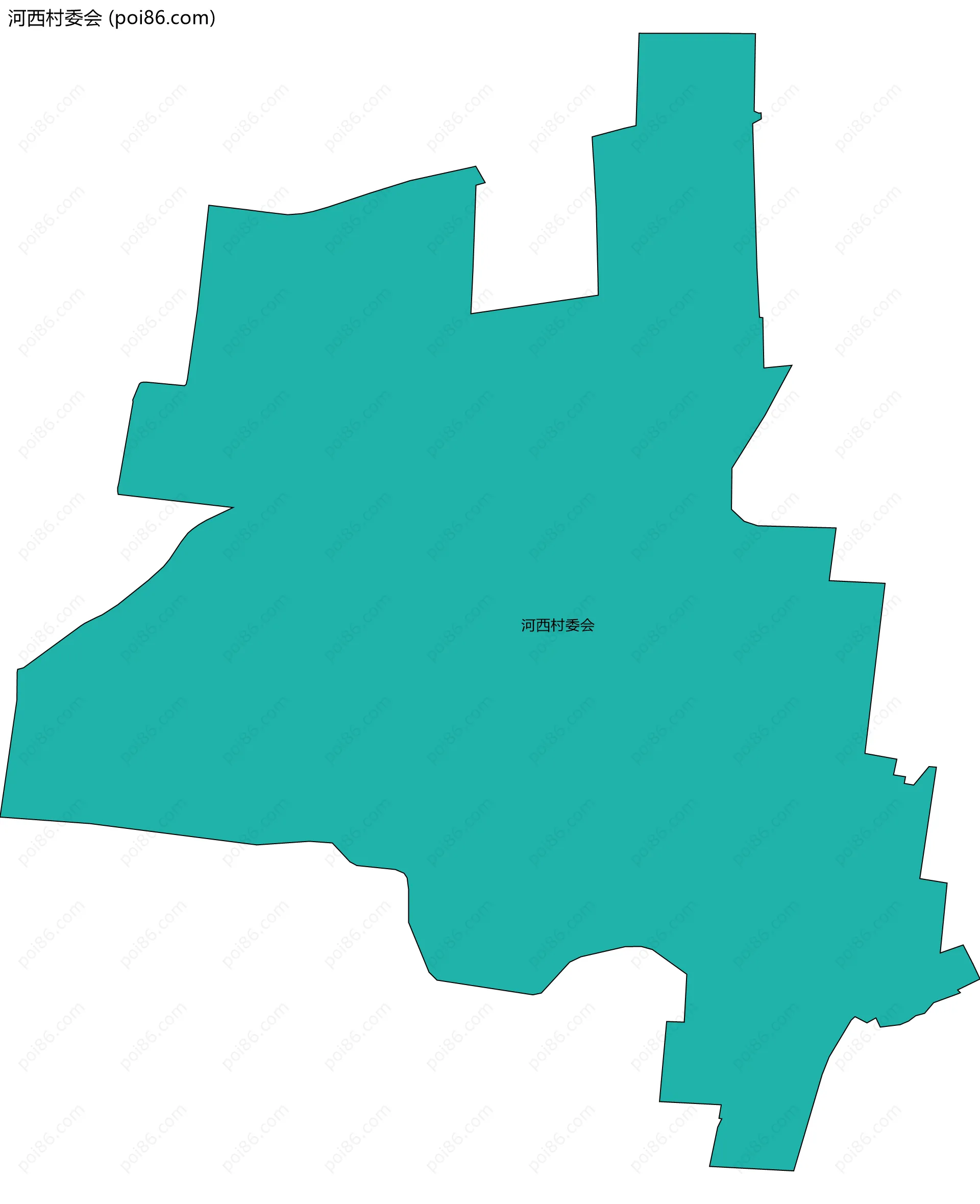 河西村委会边界地图