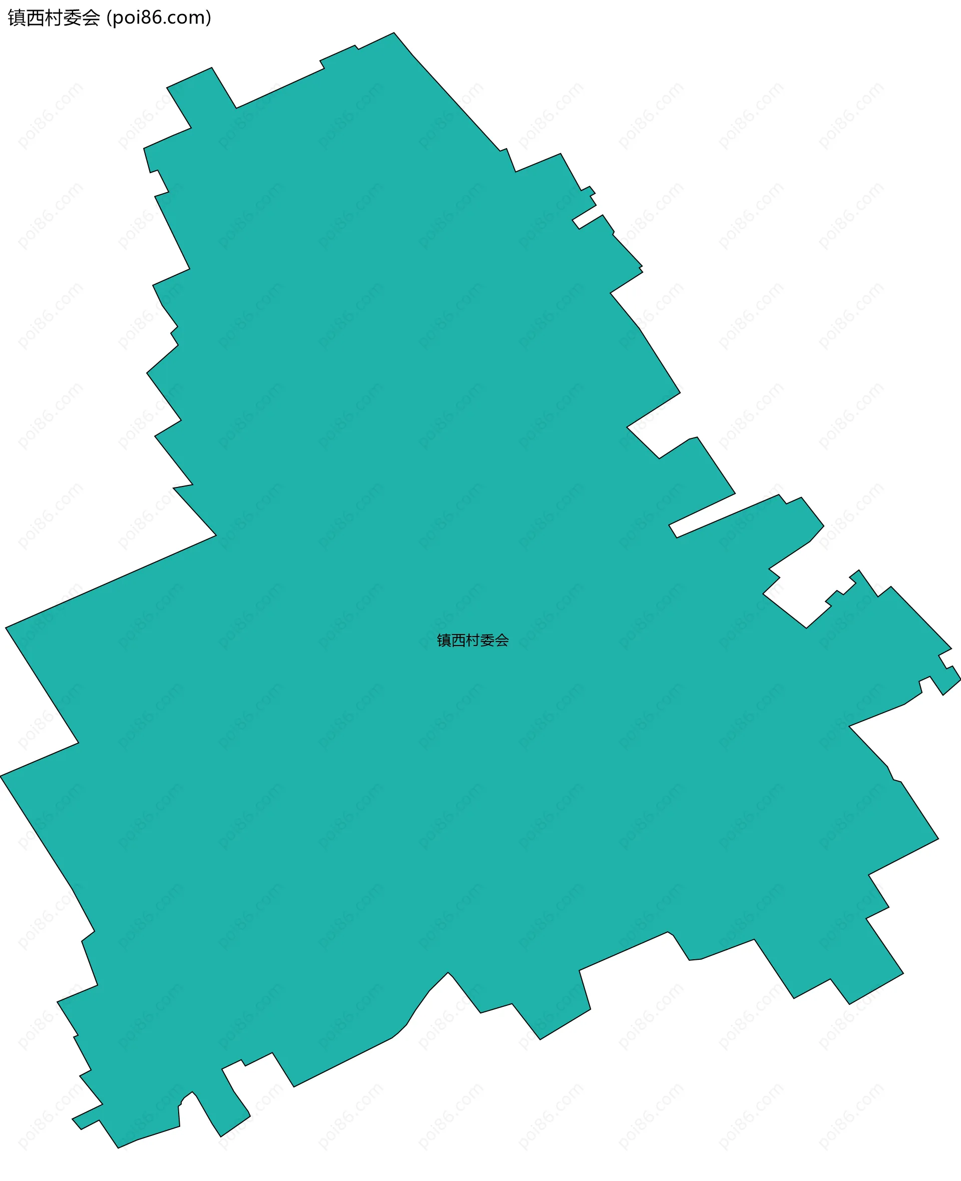 镇西村委会边界地图