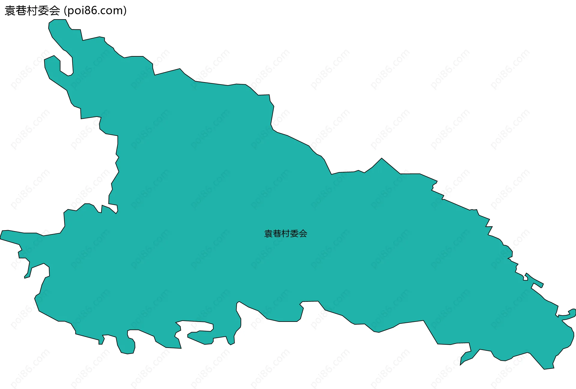 袁巷村委会边界地图